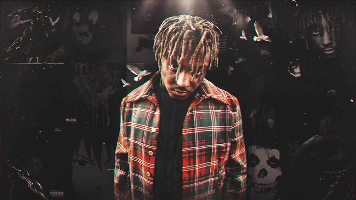 Juice Wrld on a Dark Background — 1200x675 wallpaper