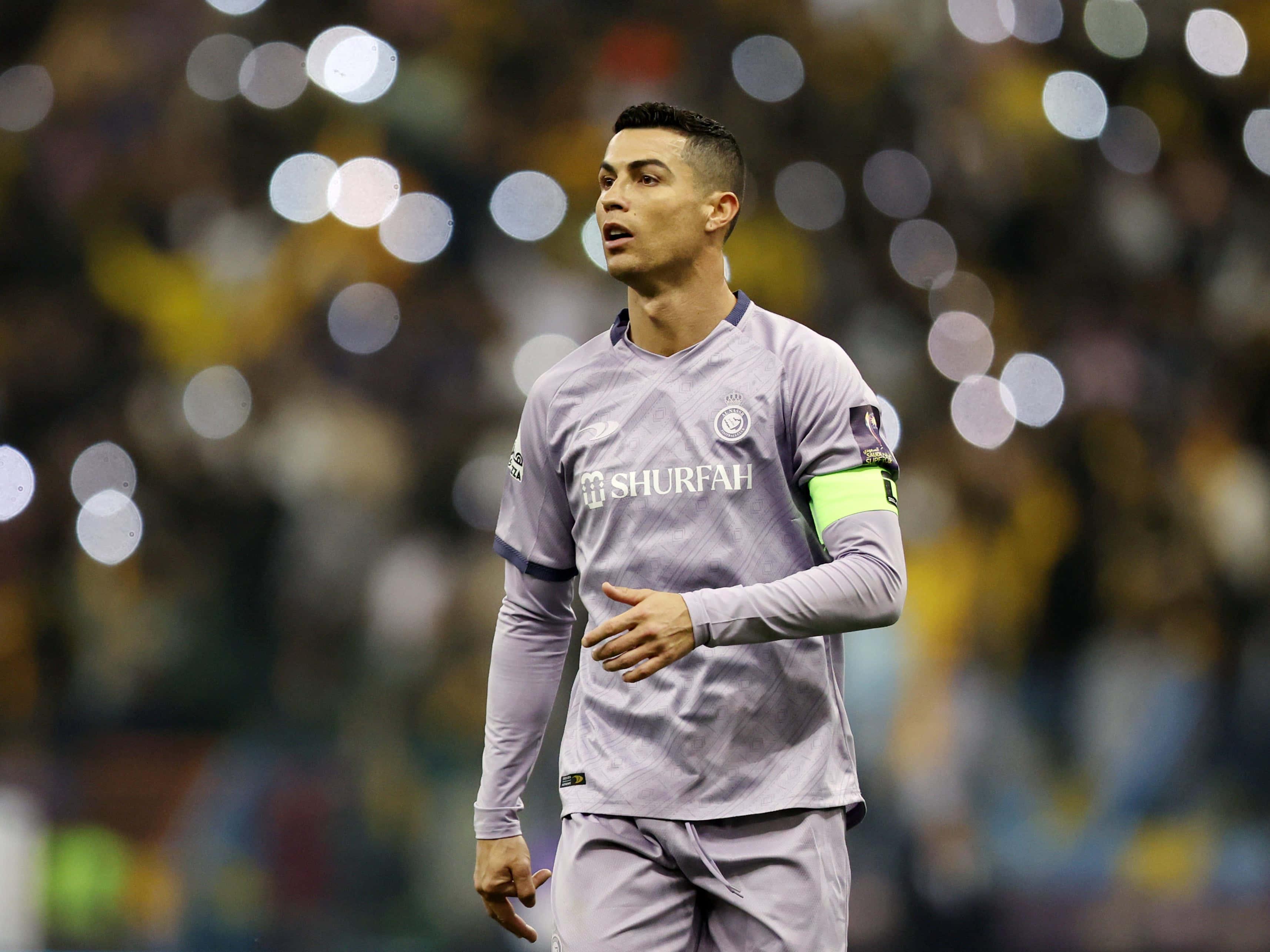 Juventus star Cristiano Ronaldo stays focused on the goal.