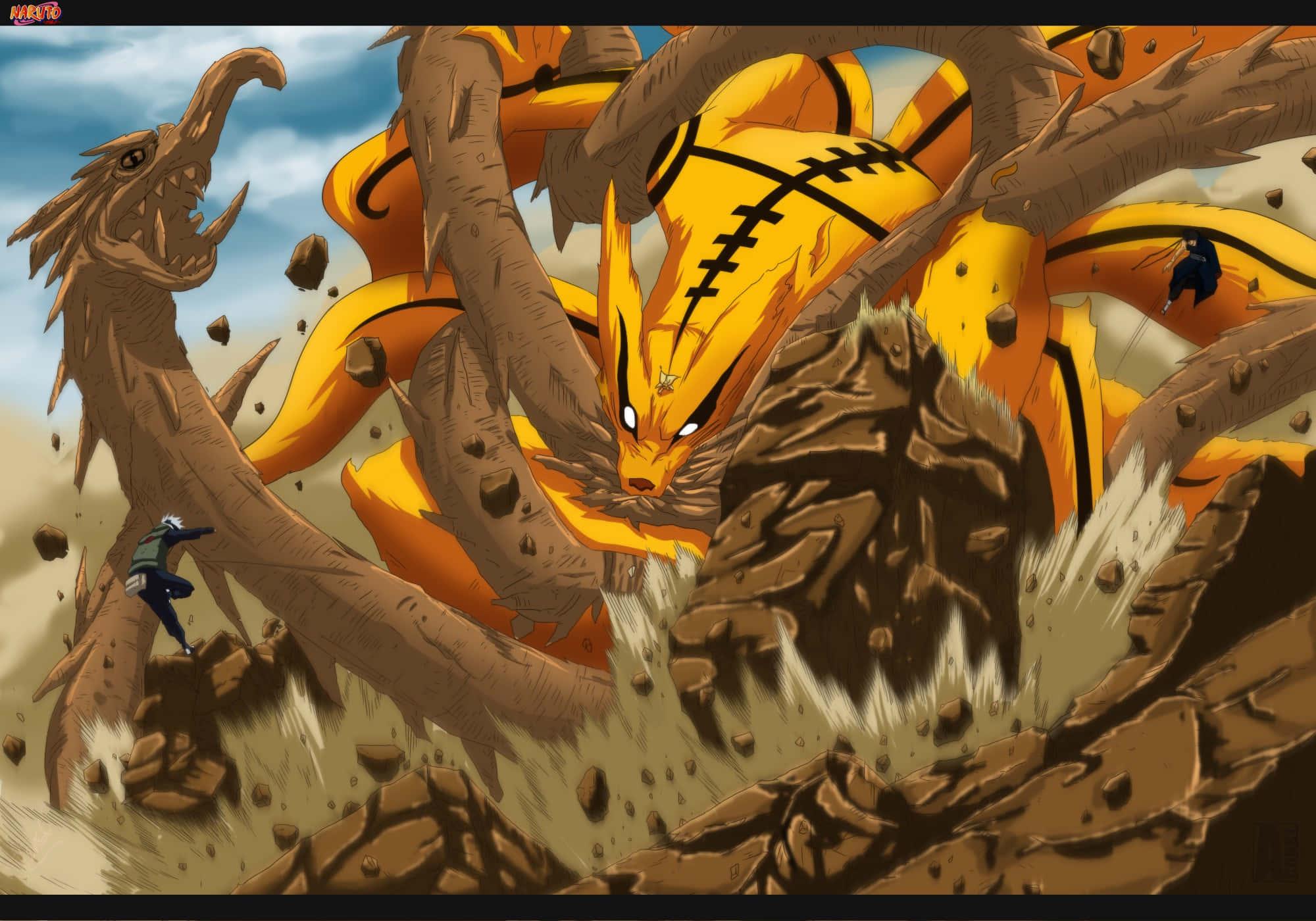 Kakashi Fighting Against The Kyuubi Picture