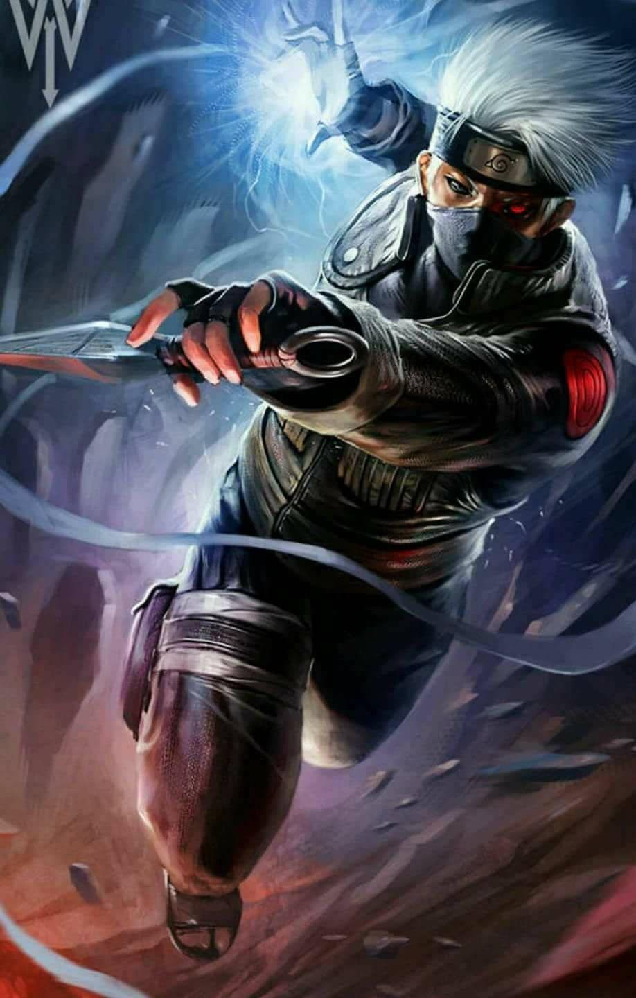 "Kakashi Hatake unleashing his lightning blade."