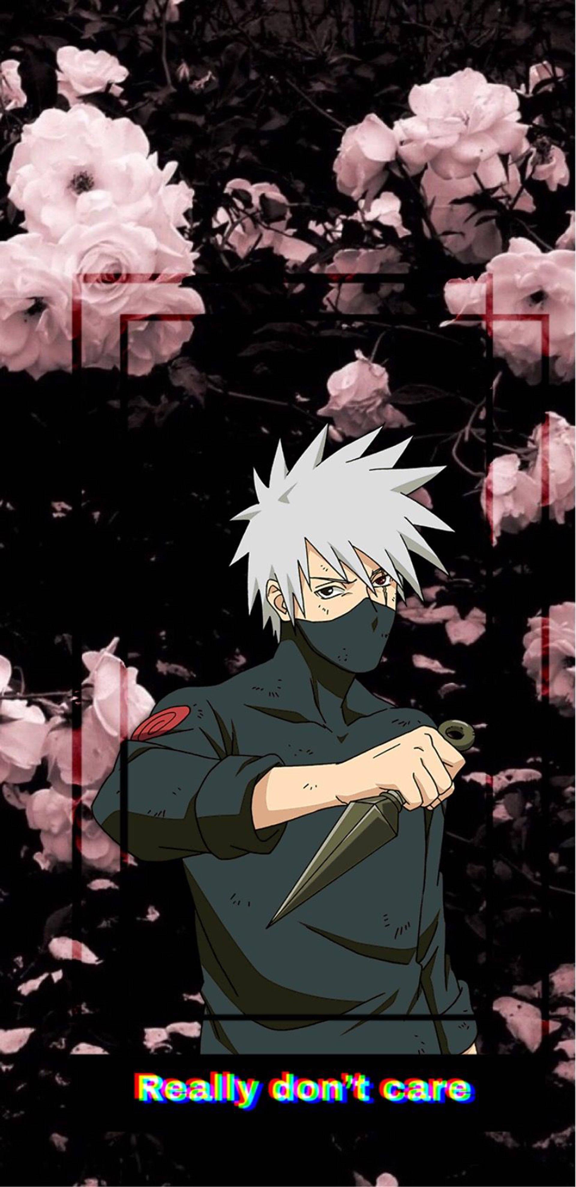 Kakashi PFP Flower Art — 1920x3956 wallpaper