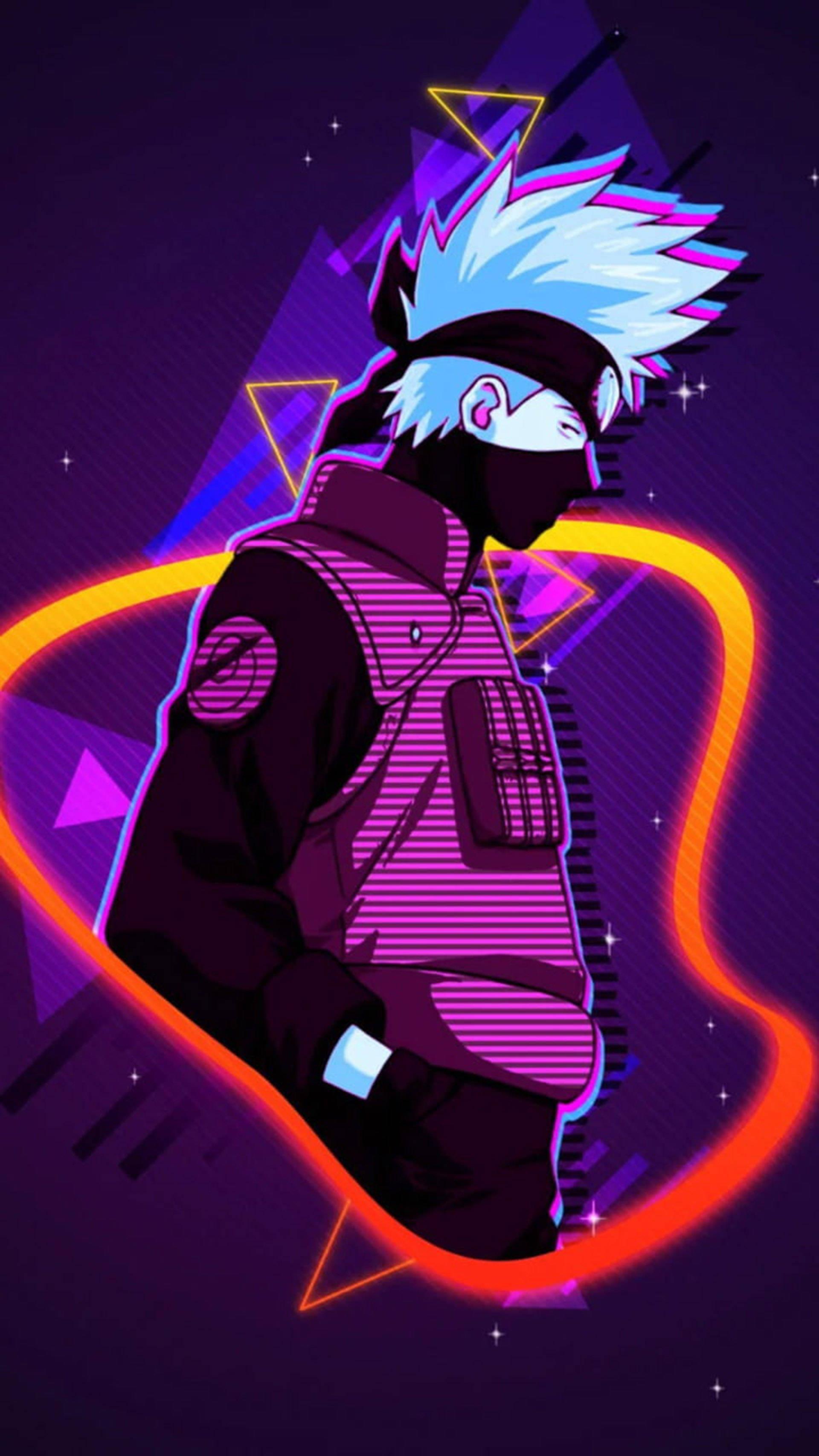 Kakashi PFP Neon Art — 1920x3413 wallpaper