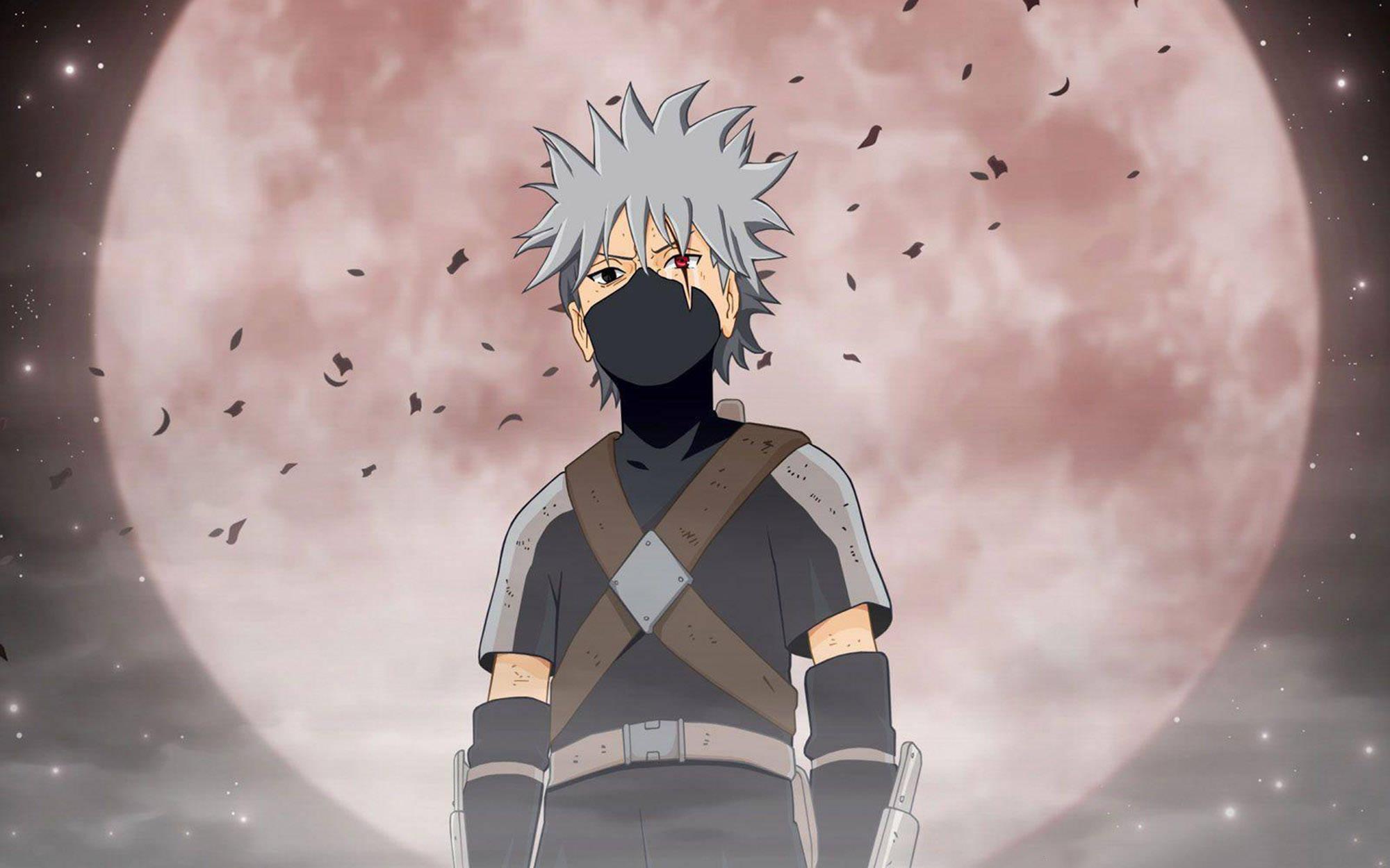 Kakashi PFP Red Moon — 2000x1250 wallpaper