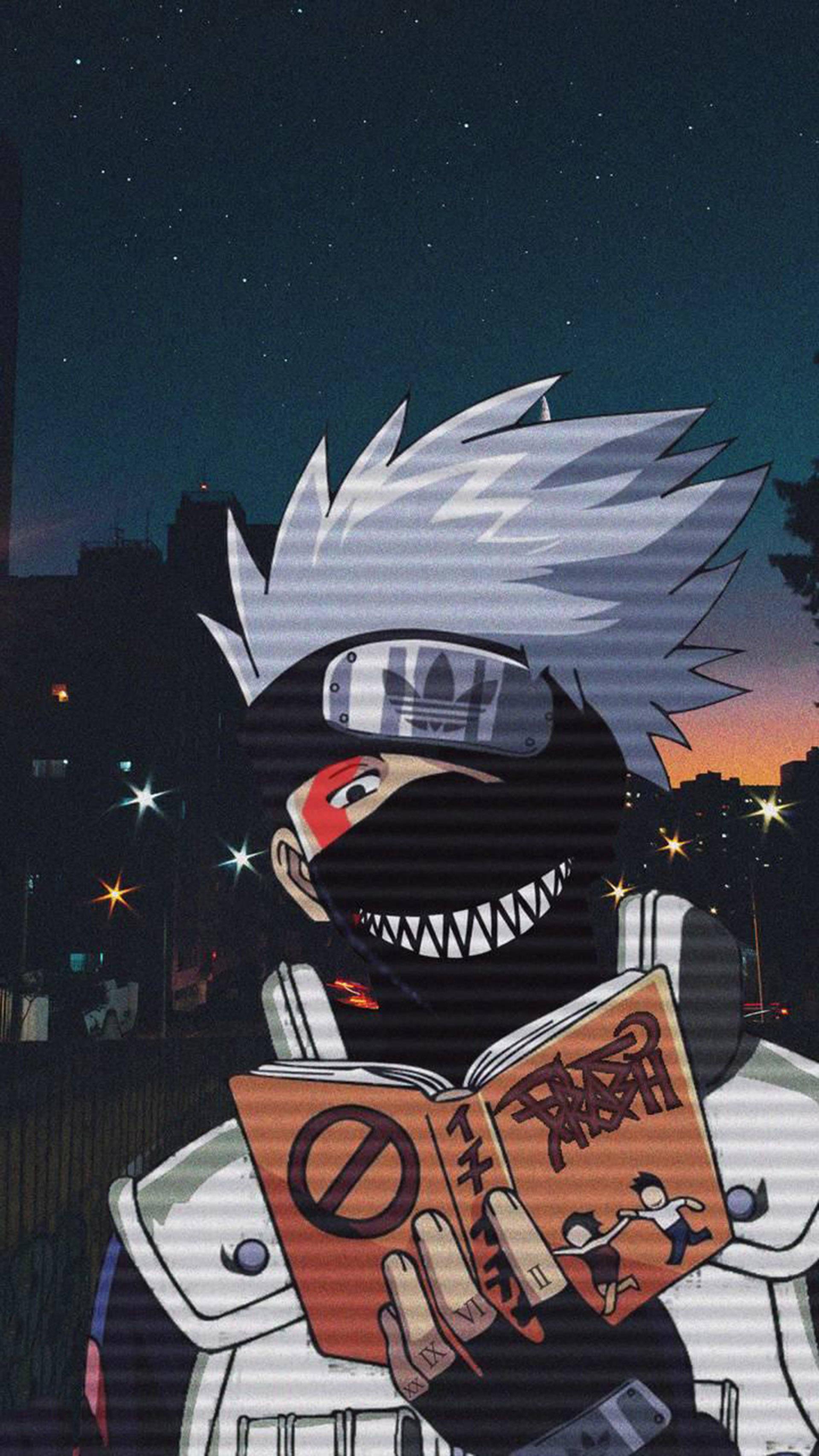 Kakashi PFP With Book — 1920x3413 wallpaper