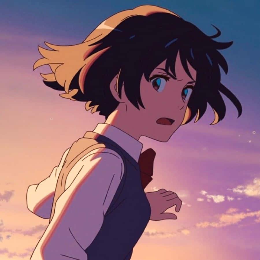 Kaleidoscopic Anime Girl — 900x900 wallpaper