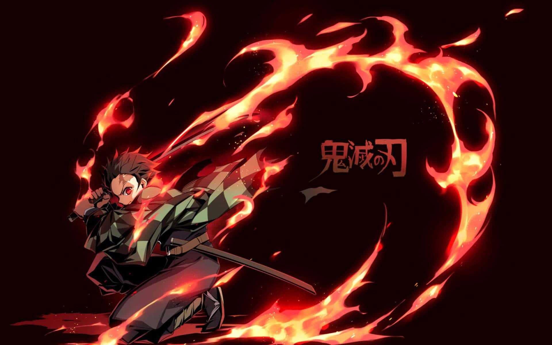 Kamado Tanjiro unleashing his Sun Breathing Technique in the Demon Slayer Anime Series — 1920x1200 wallpaper