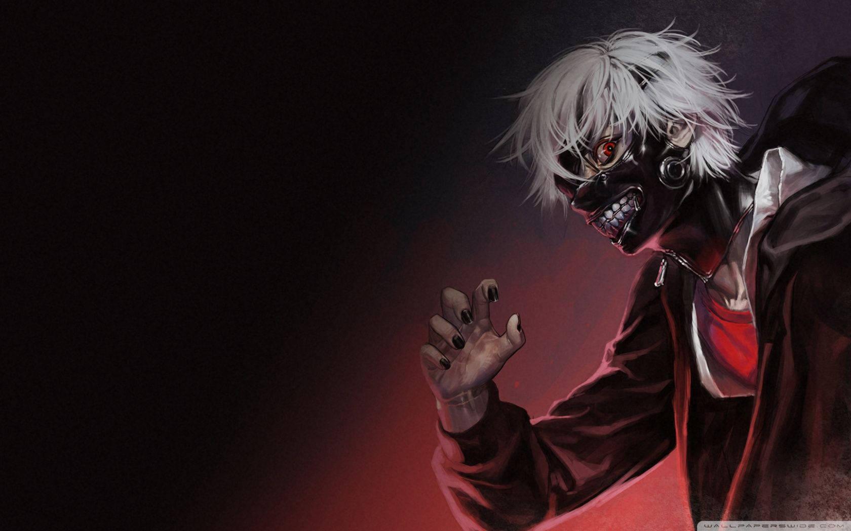 Kaneki transformed into a Ghoul, looking fierce and determined. — 1680x1050 wallpaper