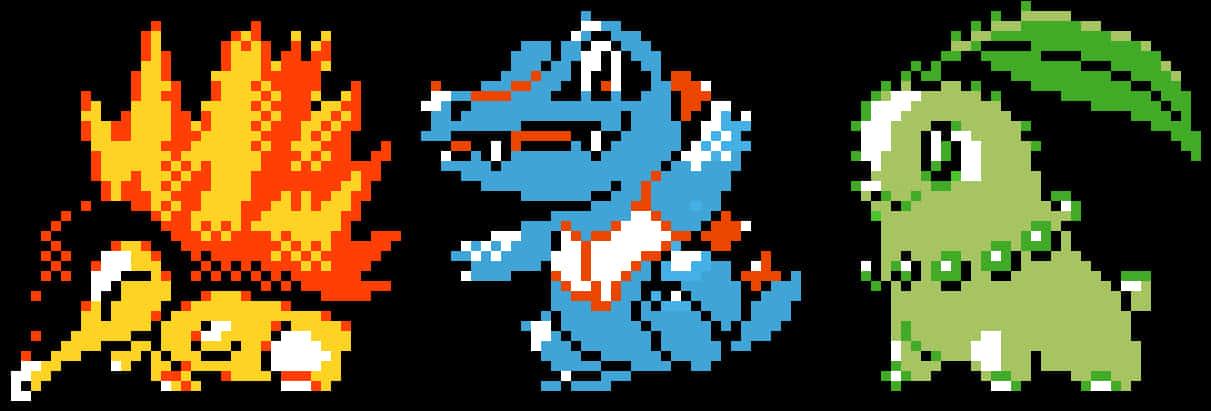 Kanto Starters Pixel Art — 1211x411 wallpaper