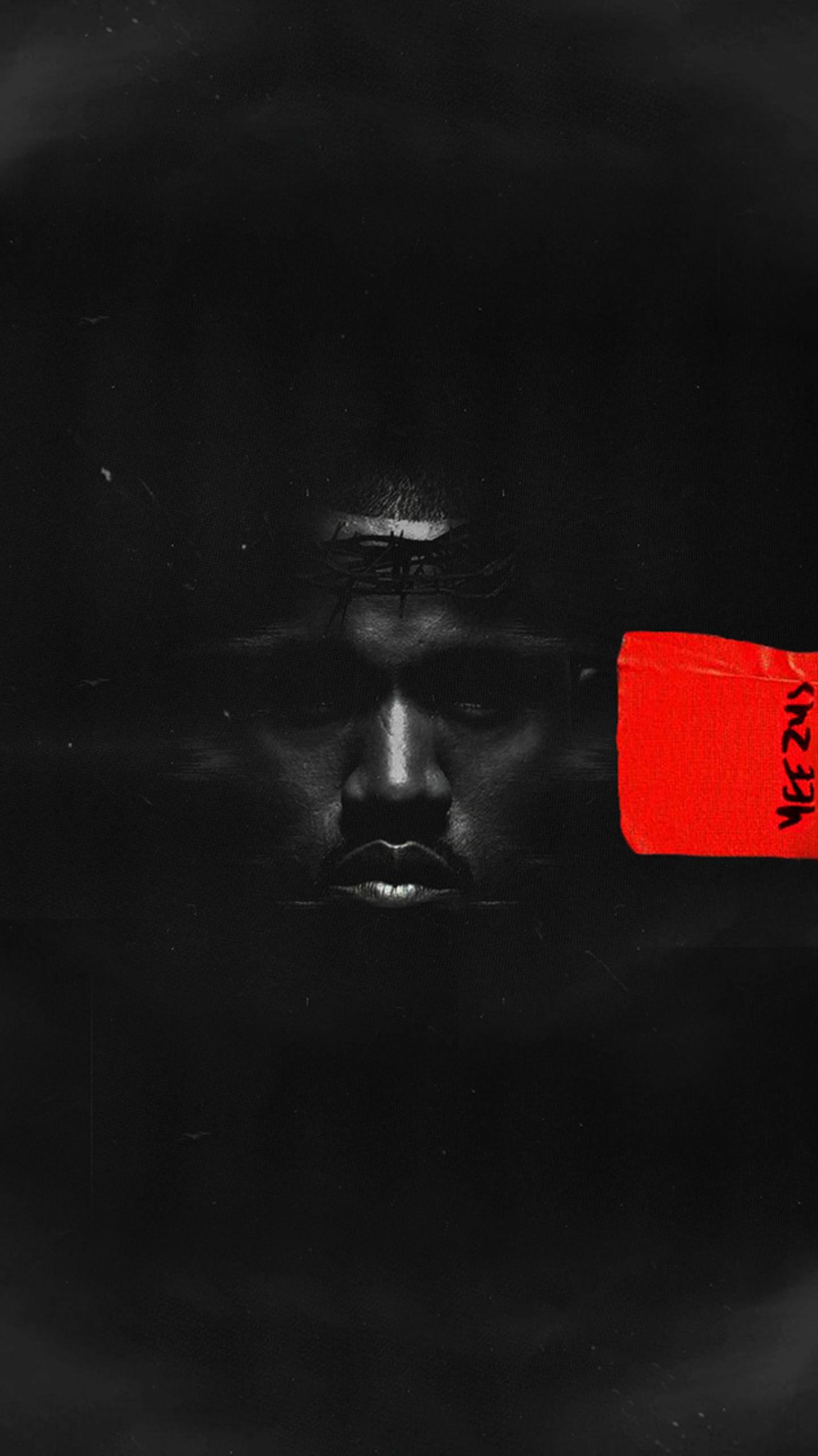 Kanye West Black And White Portrait — 1440x2560 wallpaper