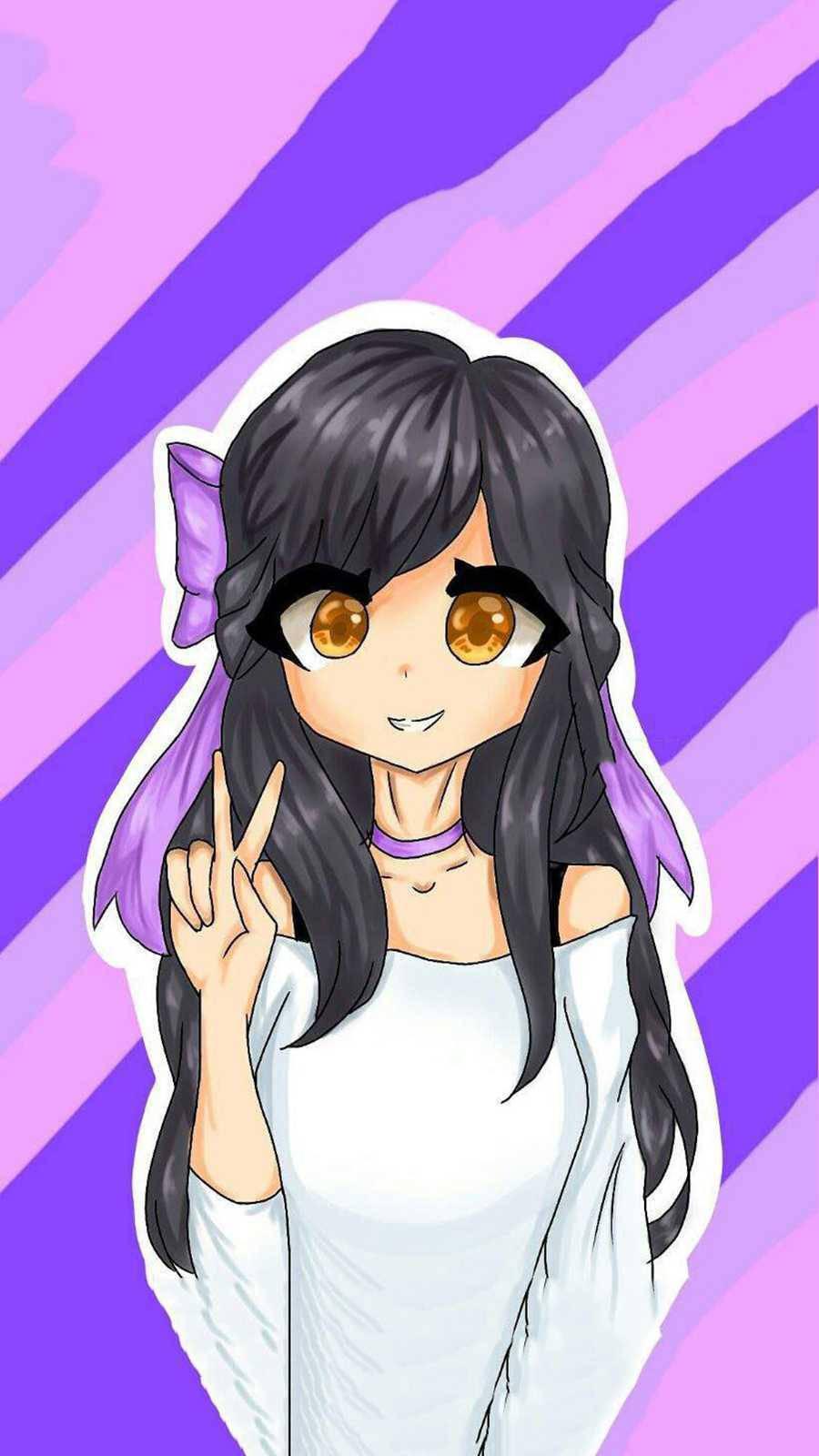 Kawaii Aphmau Peace Sign — 900x1600 wallpaper