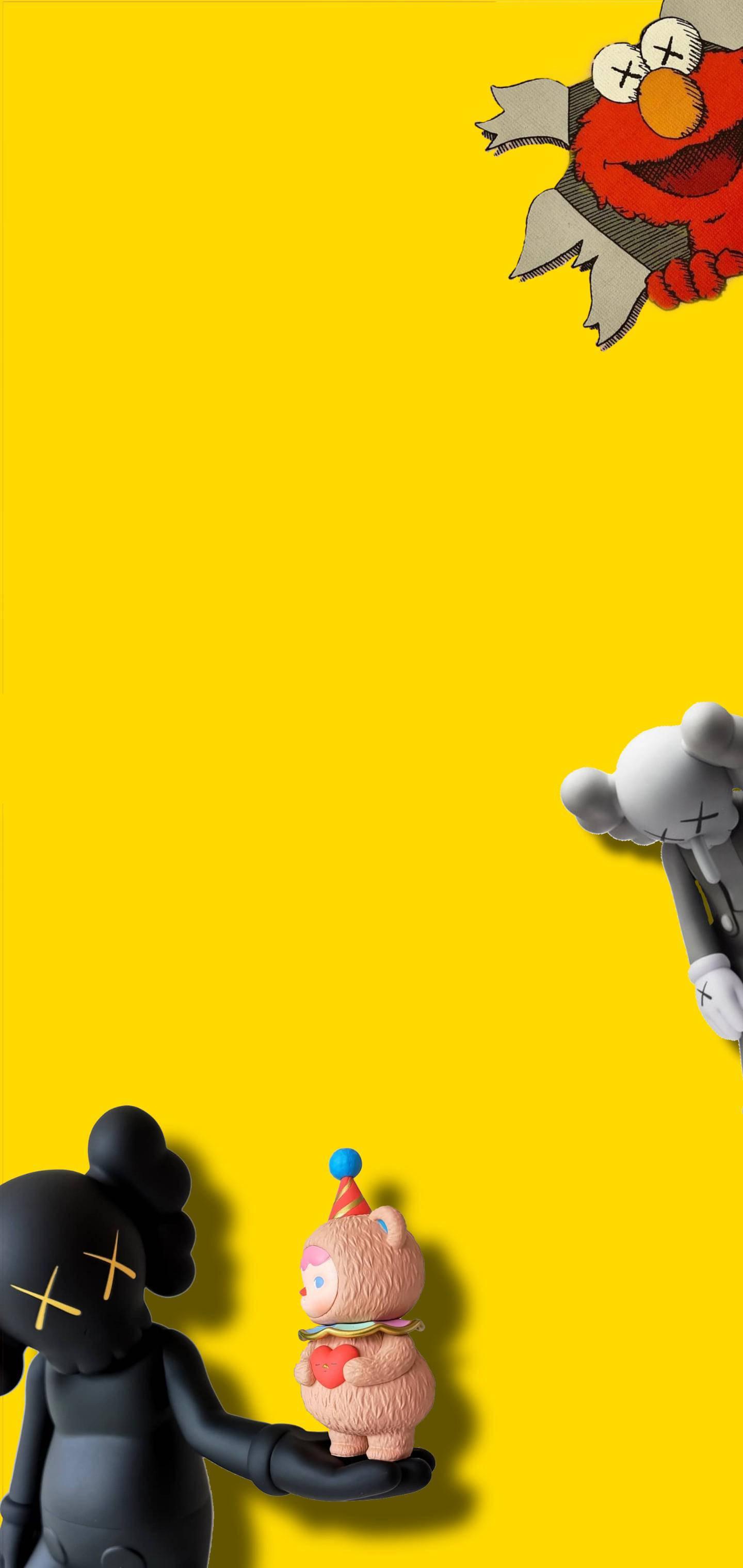 KAWS And Elmo Border — 1440x3040 wallpaper