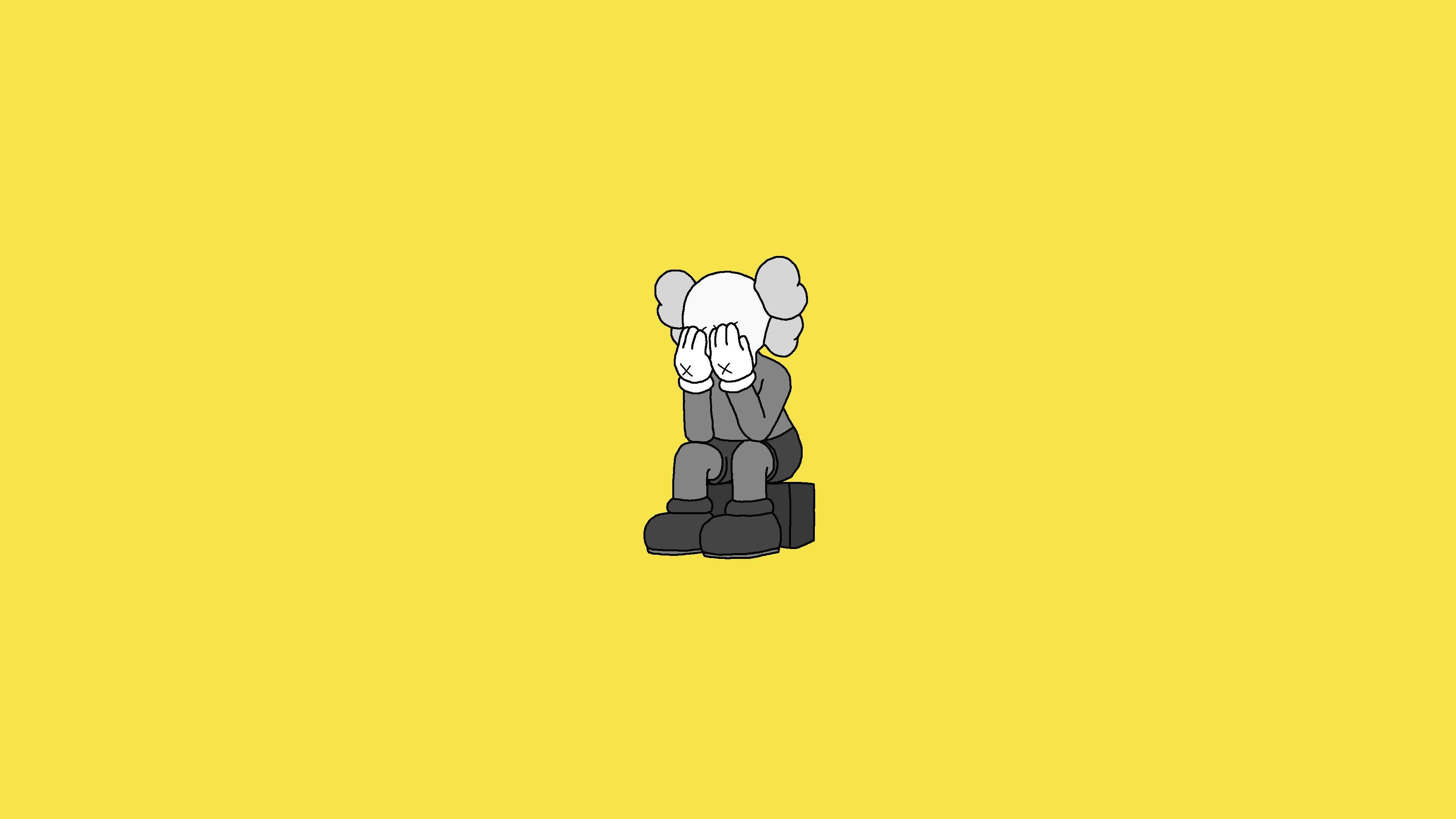 Kaws Minimalist Yellow Art — 3840x2160 wallpaper