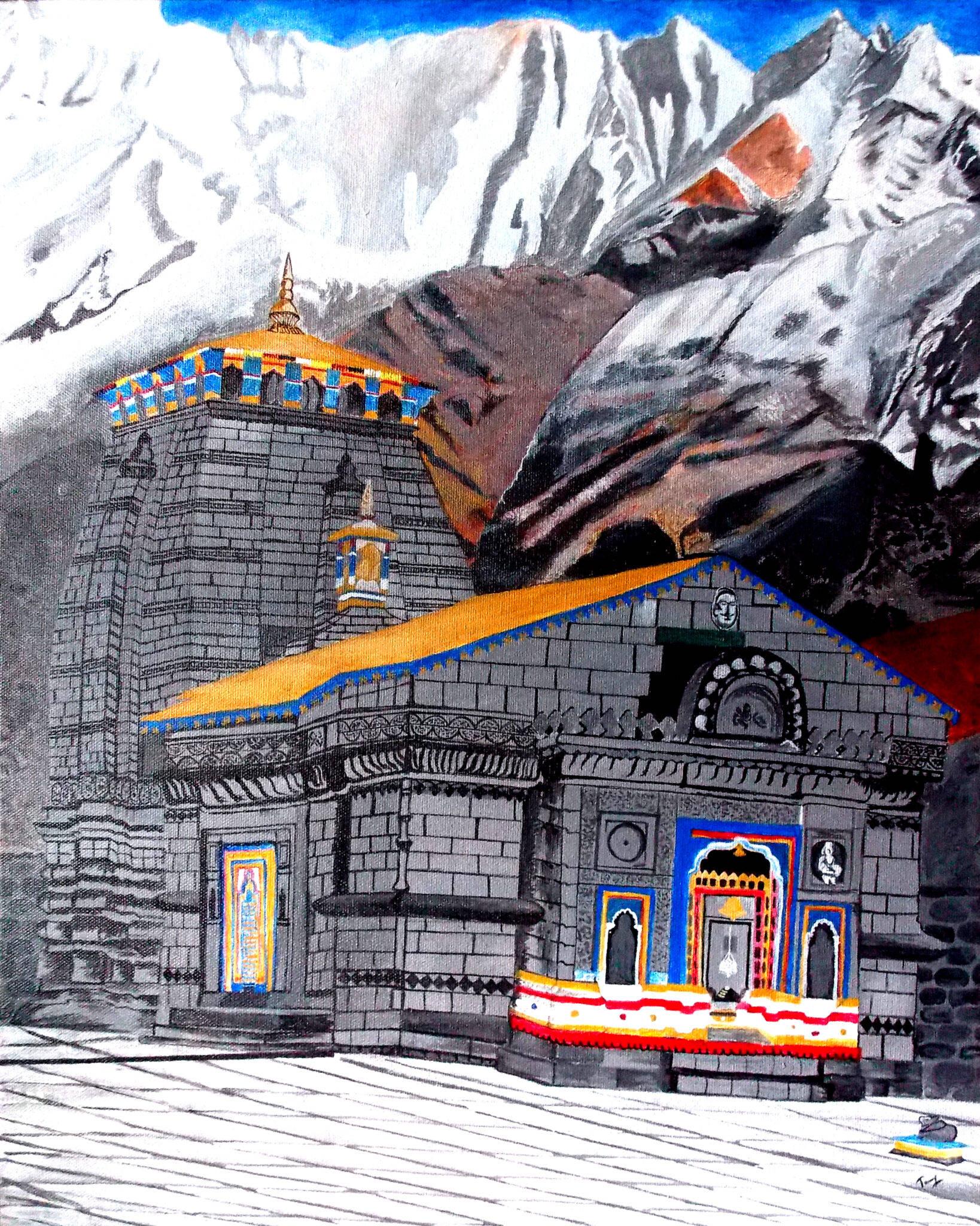 Kedarnath Temple 4K Illustration — 1638x2048 wallpaper