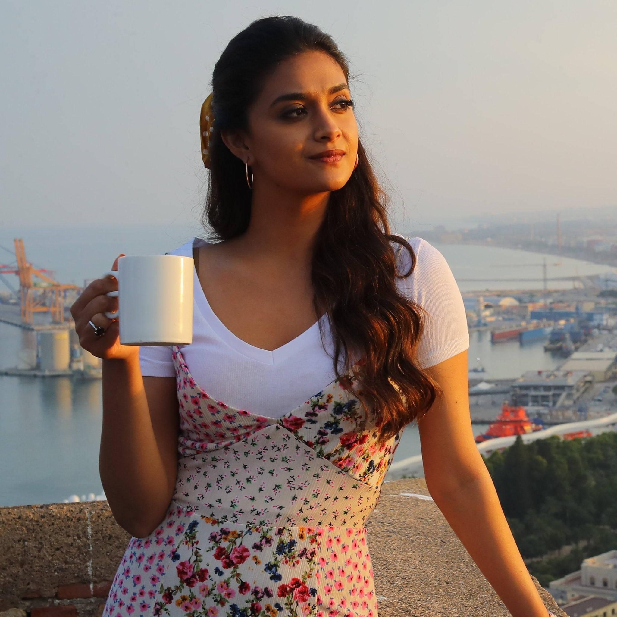 Keerthi Suresh Harbor Shot — 2048x2048 wallpaper