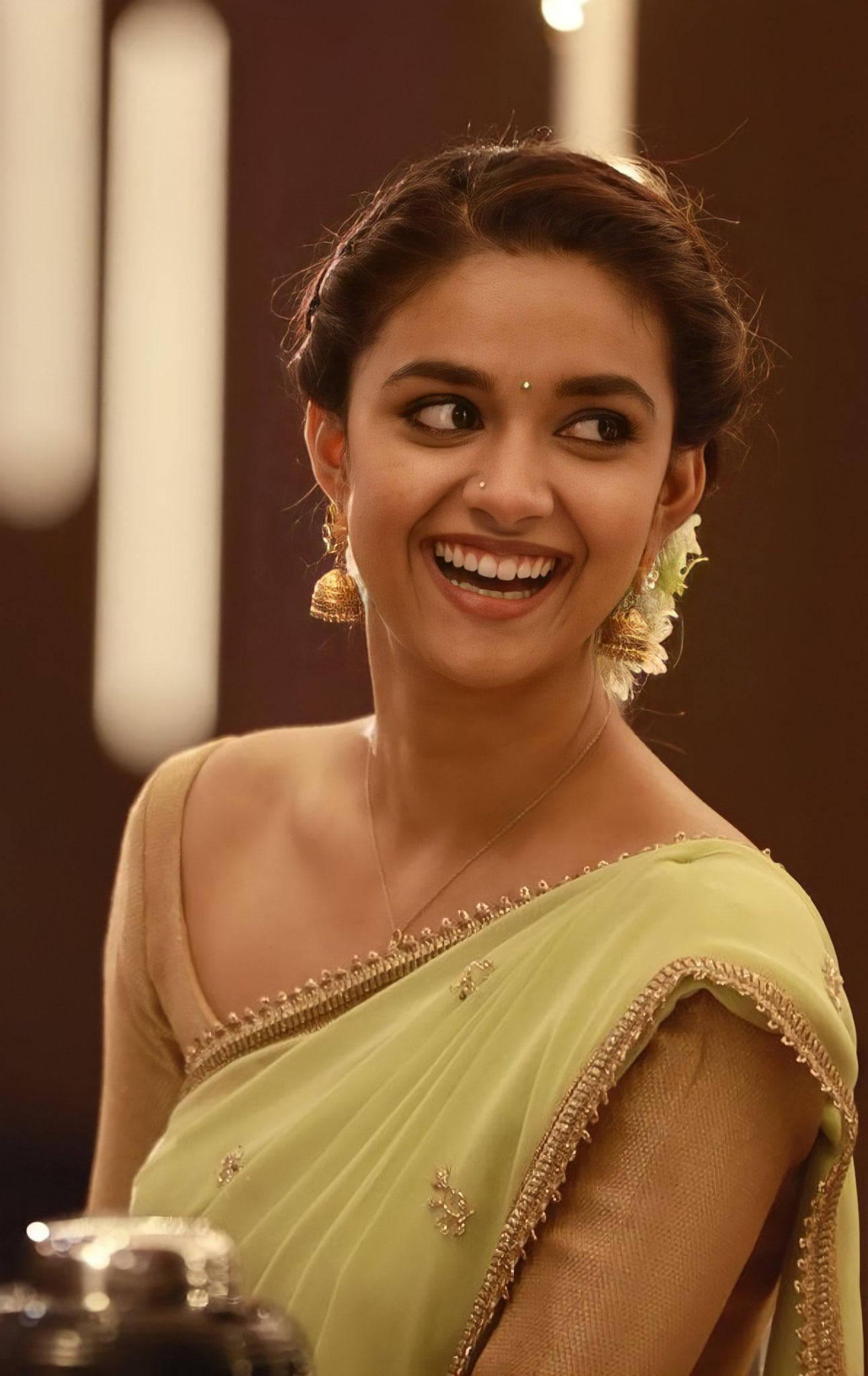 Keerthi Suresh Laughing — 1292x2048 wallpaper