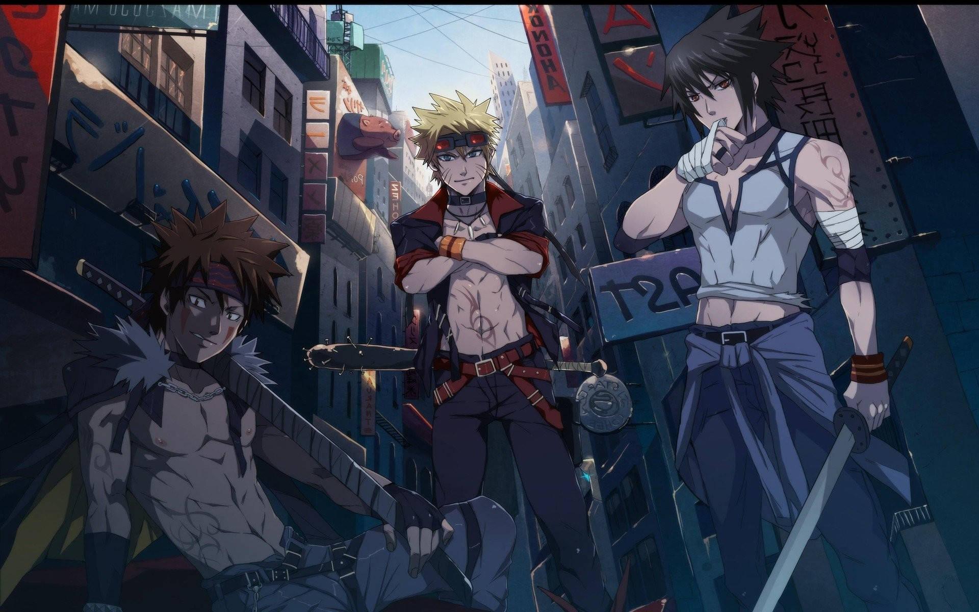 Kiba With Naruto And Sasuke — 1920x1200 wallpaper