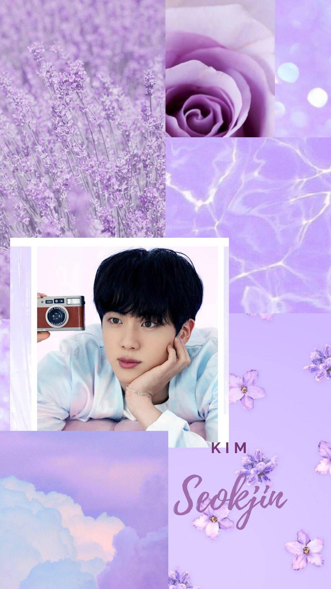 Kim Seokjin Aesthetic Pastel Purple — 1080x1920 wallpaper