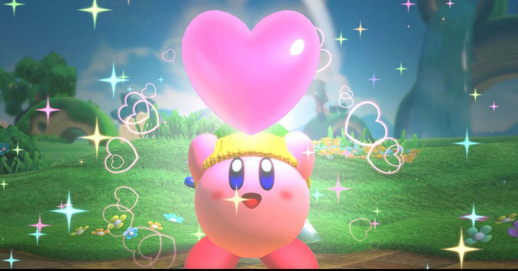 Kirby the pink puffball is ready for battle — 1720x900 wallpaper