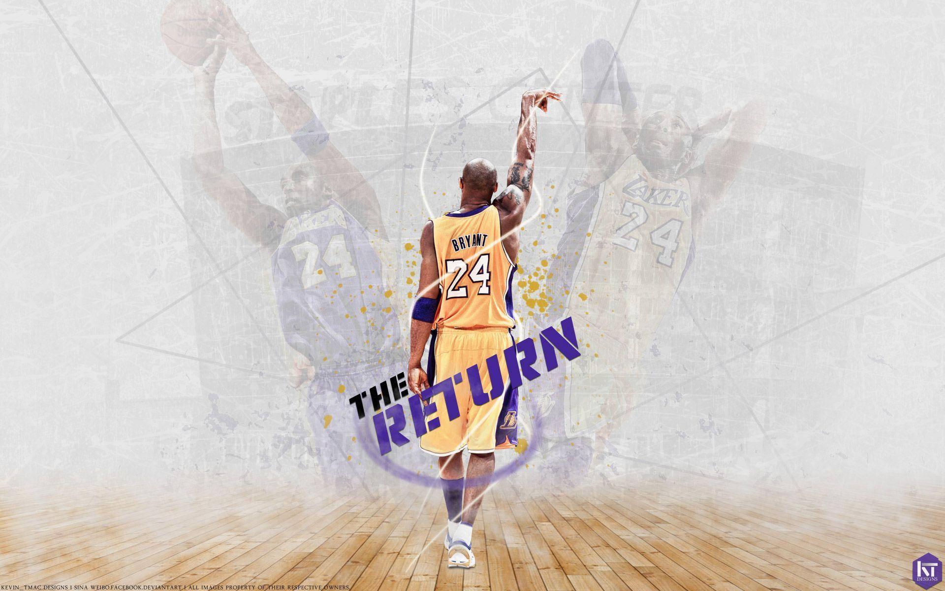 Kobe Bryant celebrating on the court — 1920x1200 wallpaper