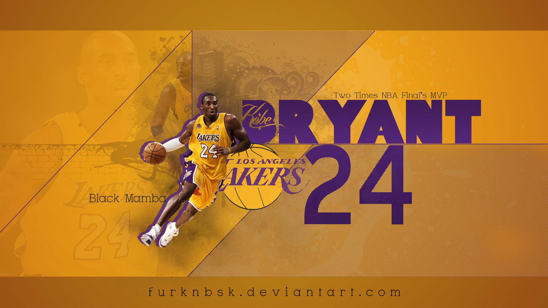 Kobe Bryant dribbling away in his iconic lakers uniform — 1920x1080 wallpaper