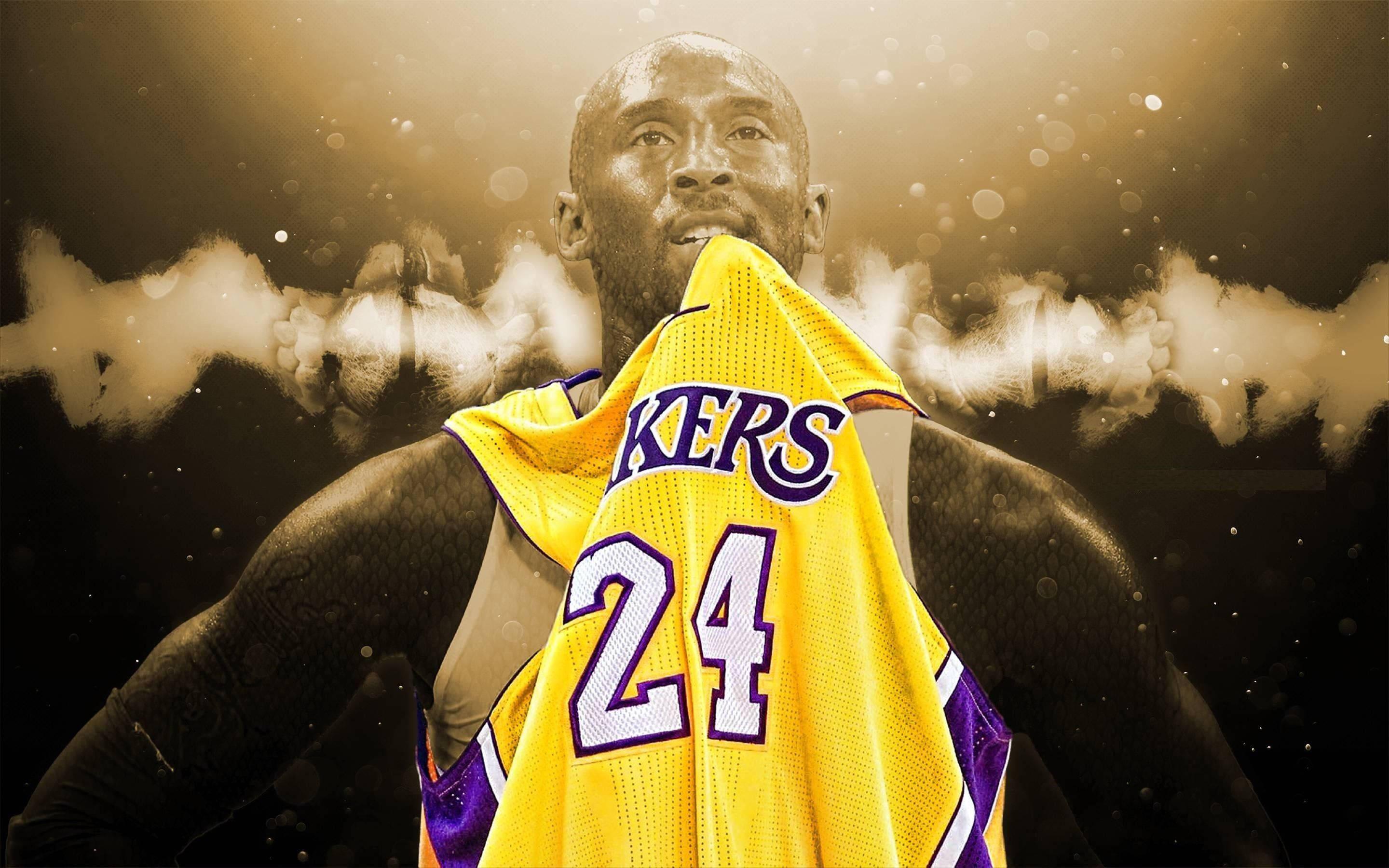 Kobe Bryant in his Lakers 24 jersey — 2880x1800 wallpaper