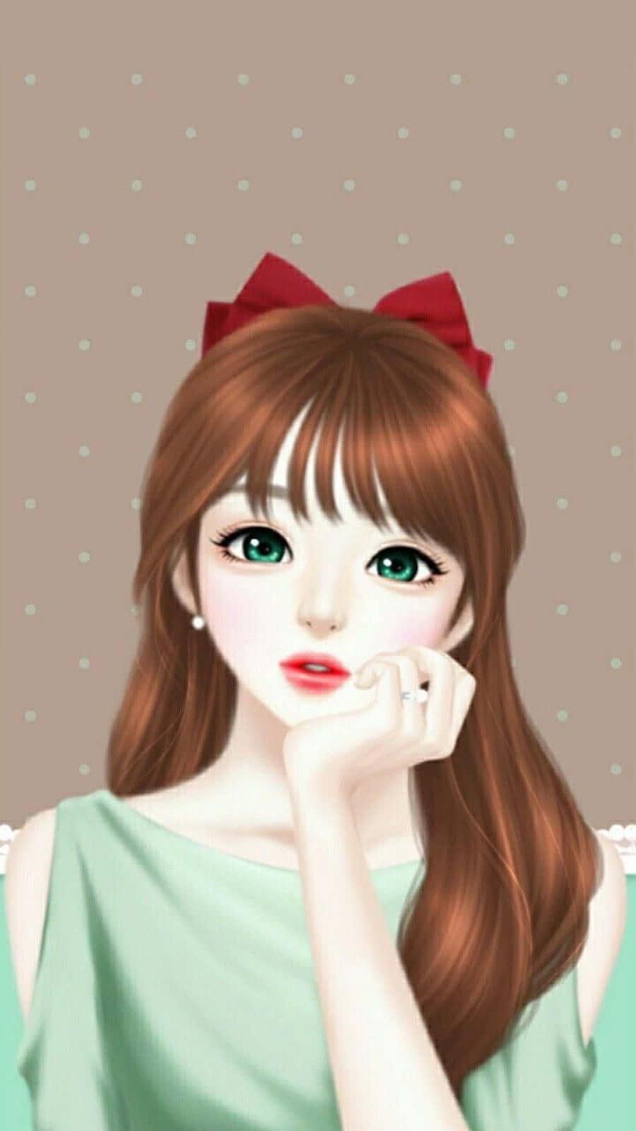 Korean Anime Girl Wearing Elegant Top — 900x1600 wallpaper