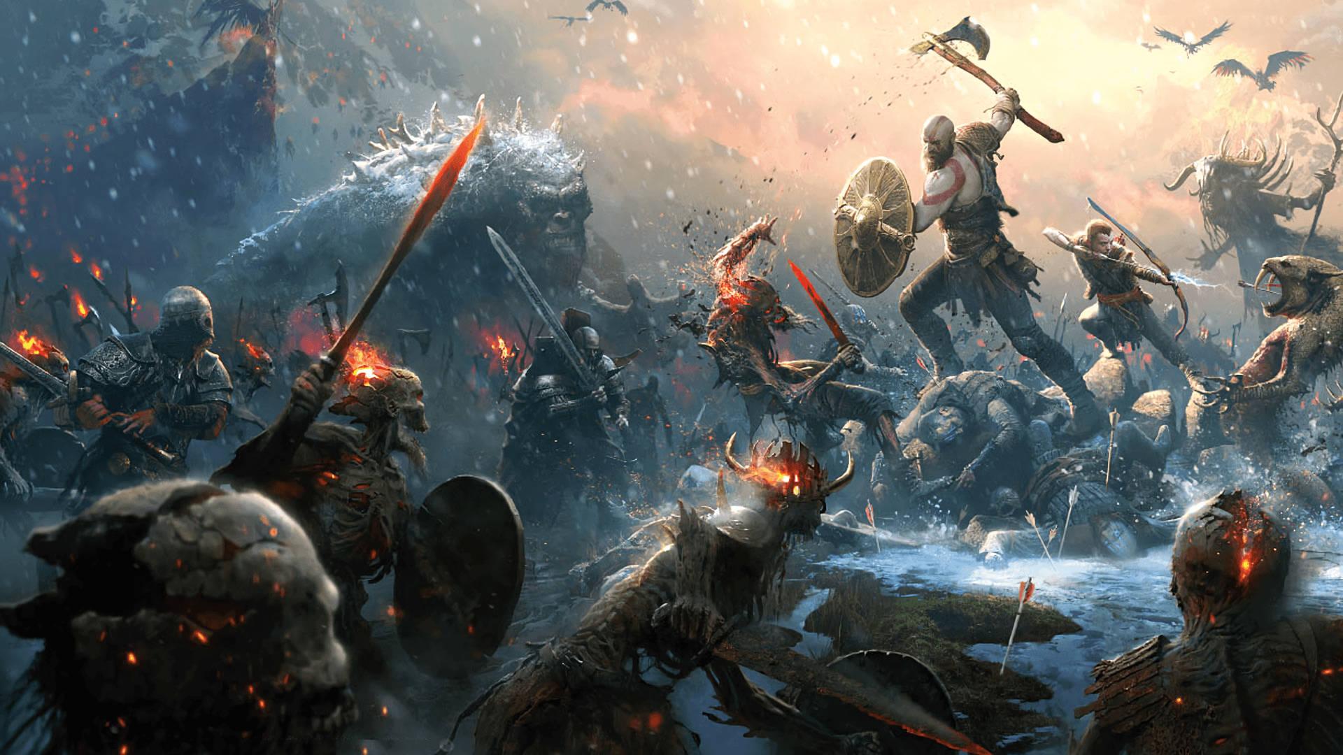 Kratos goes on a quest of knowledge with his son in "God of War" — 1920x1080 wallpaper