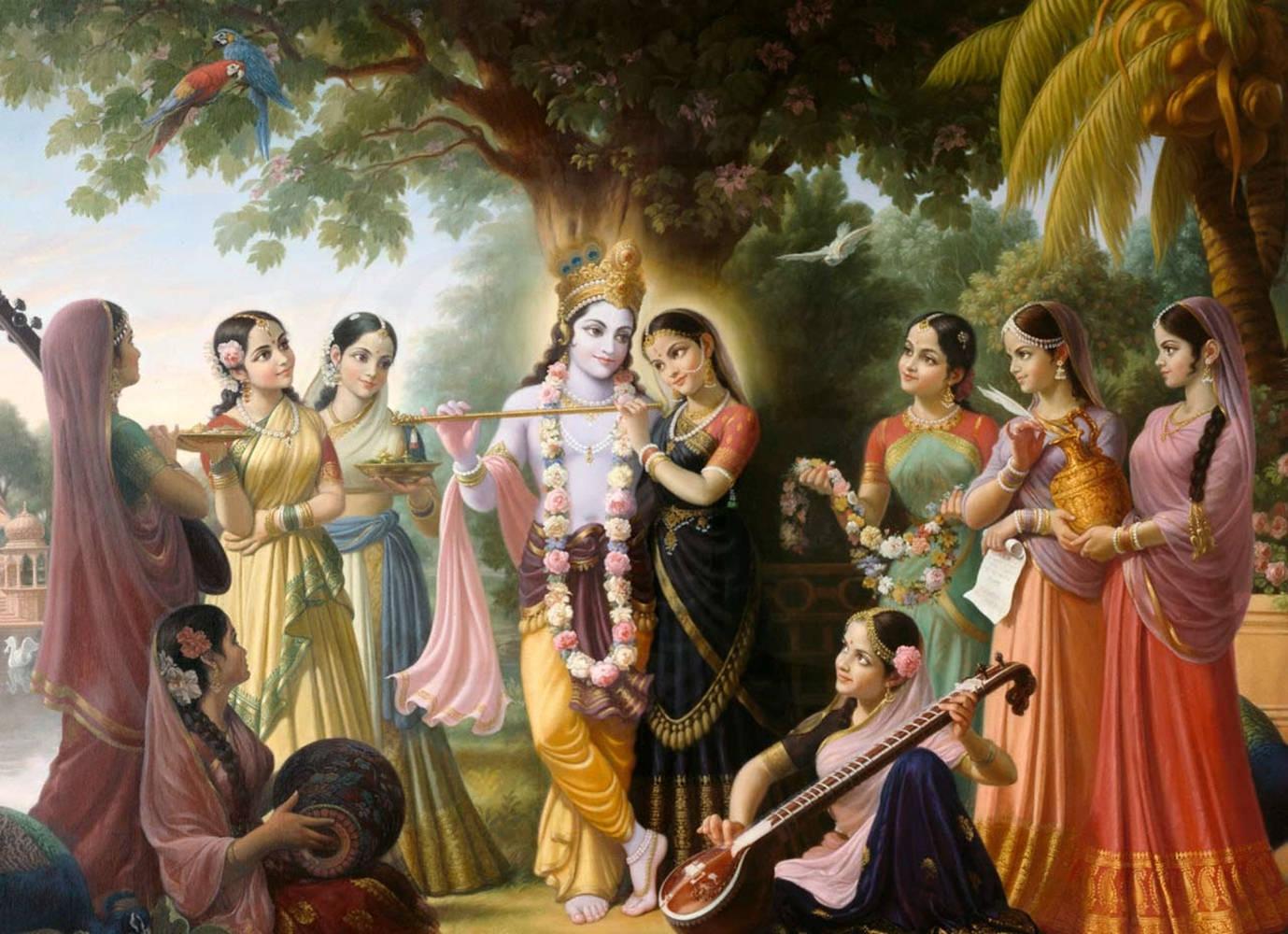 Krishna Arjun And Radha Krishna — 1379x1000 wallpaper