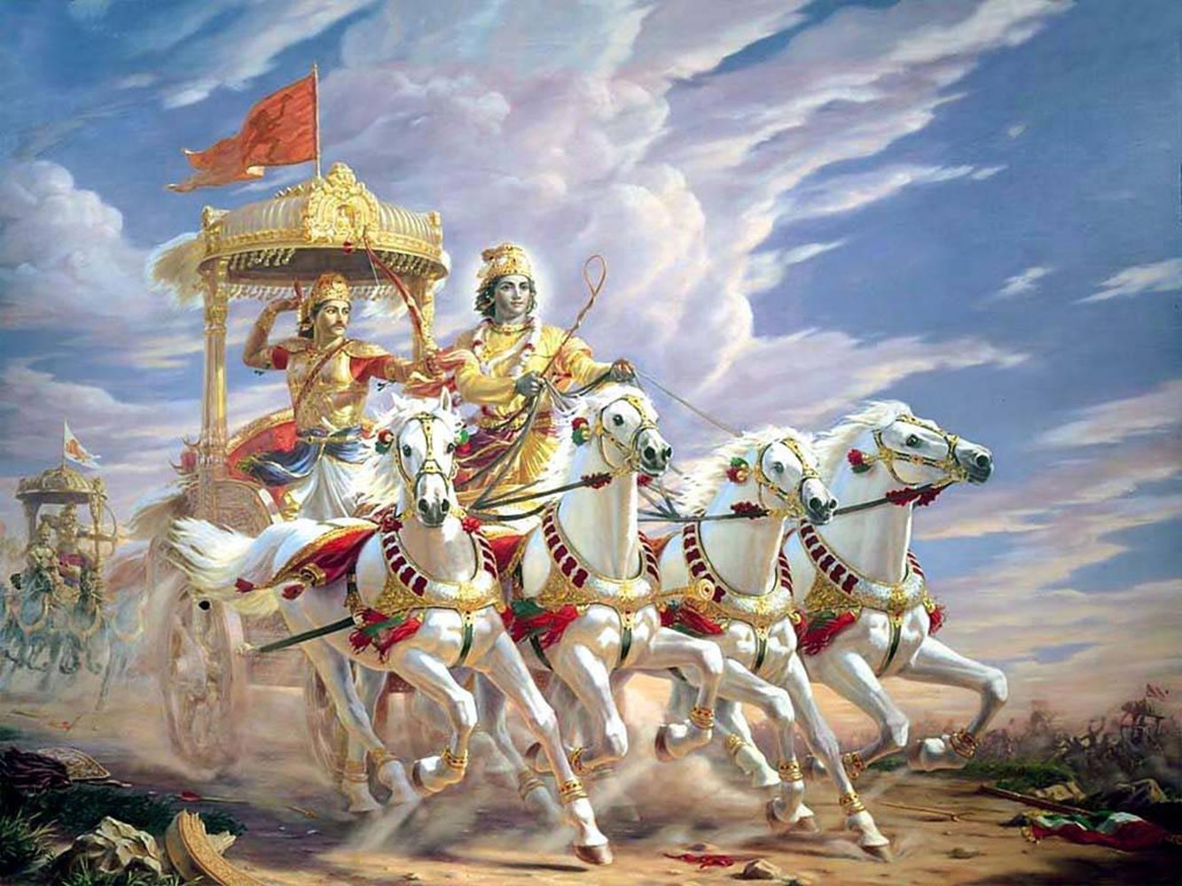 Krishna Arjun Four Vedas Of Krishna — 1333x1000 wallpaper