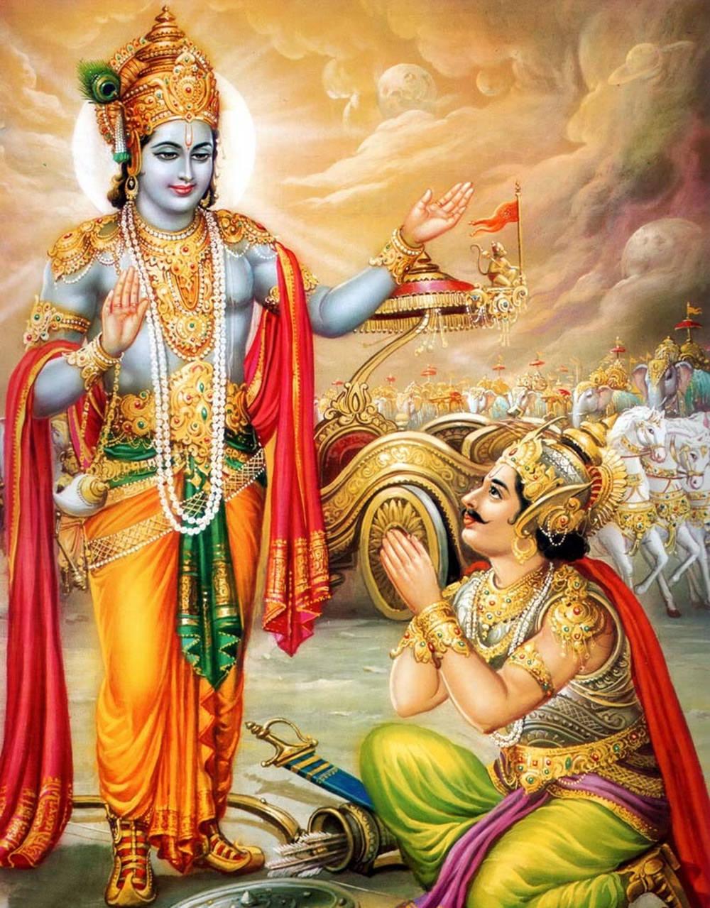 Krishna Arjun Hindu God Of Protection — 1000x1279 wallpaper