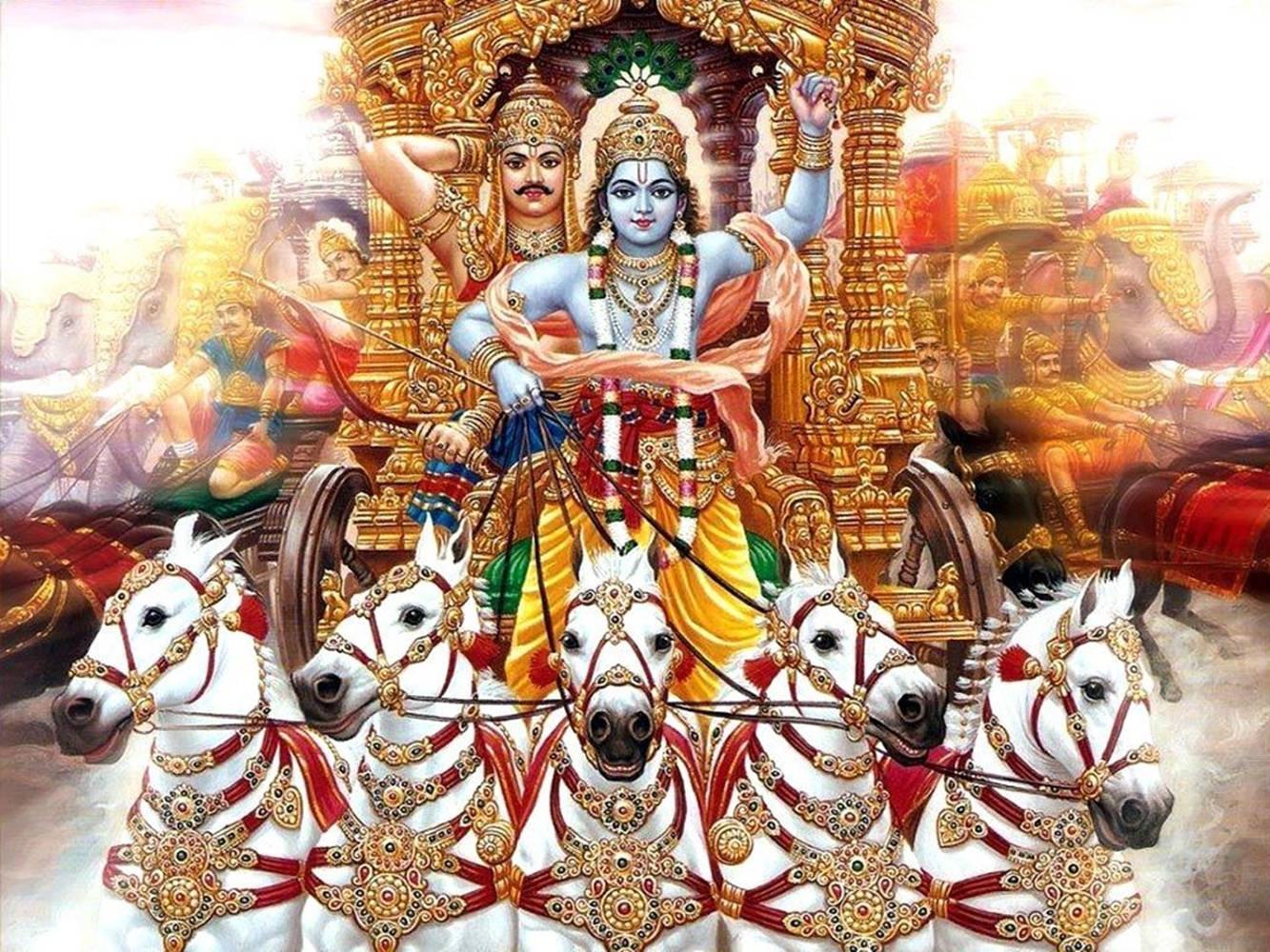 Krishna Arjun Holy Chariot Of Krishna — 1333x1000 wallpaper