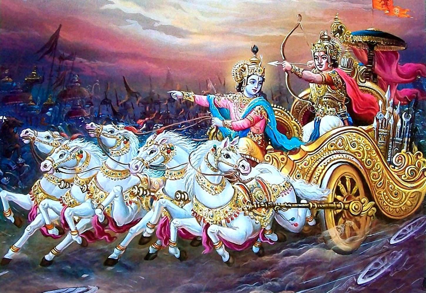 Krishna Arjun Kapi Dhwaja Chariot — 1450x1000 wallpaper