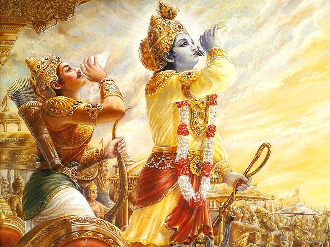 Krishna Arjun Kurukshetra War — 1333x1000 wallpaper