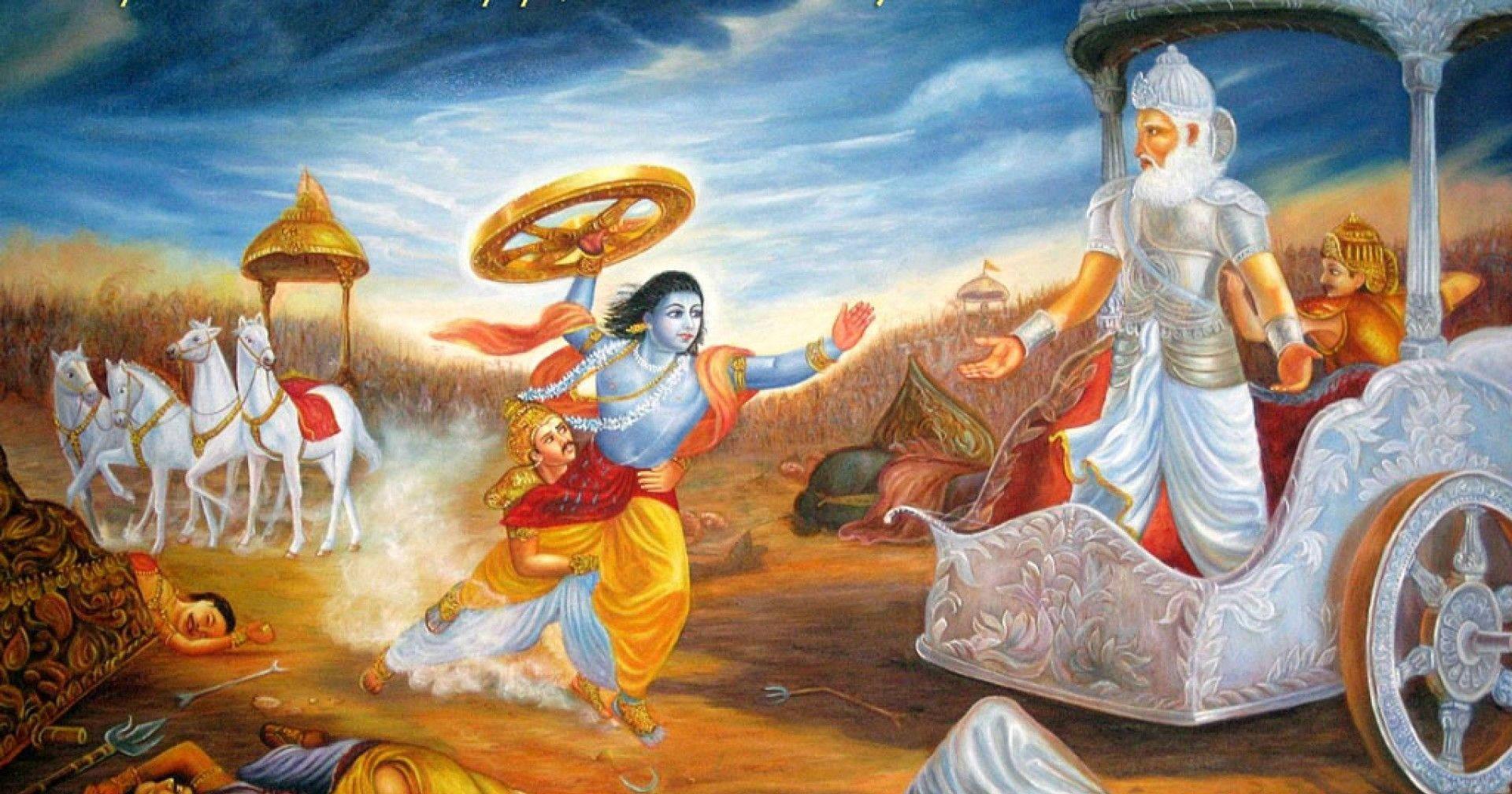 Krishna Arjun The Epic Kurukshetra War — 1920x1008 wallpaper