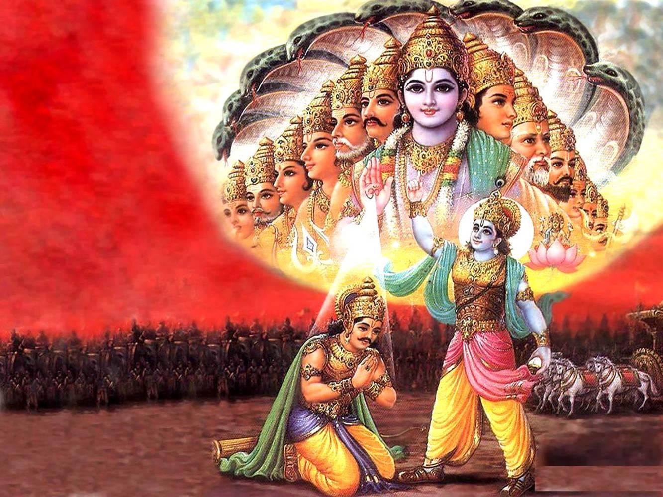 Krishna Arjun Wisdom Of Bhagavath Gita — 1333x1000 wallpaper