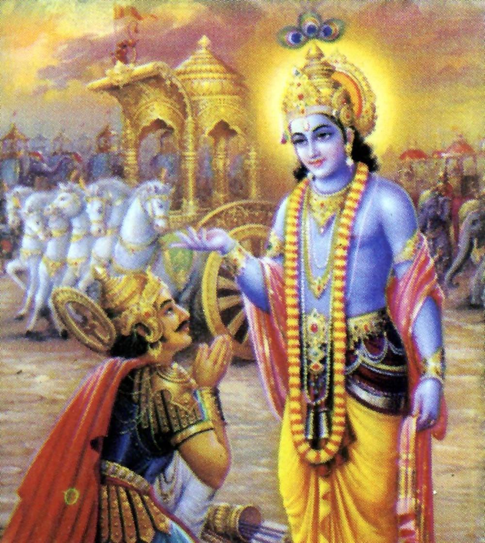 Krishna Arjun Worshiped Indian Deities — 1000x1119 wallpaper