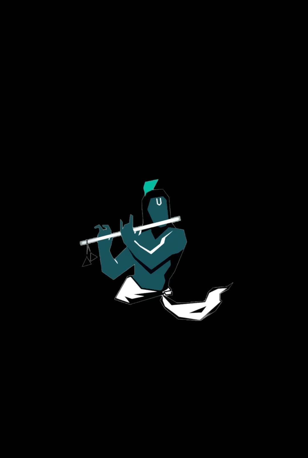 Krishna HD Minimalist Black Background