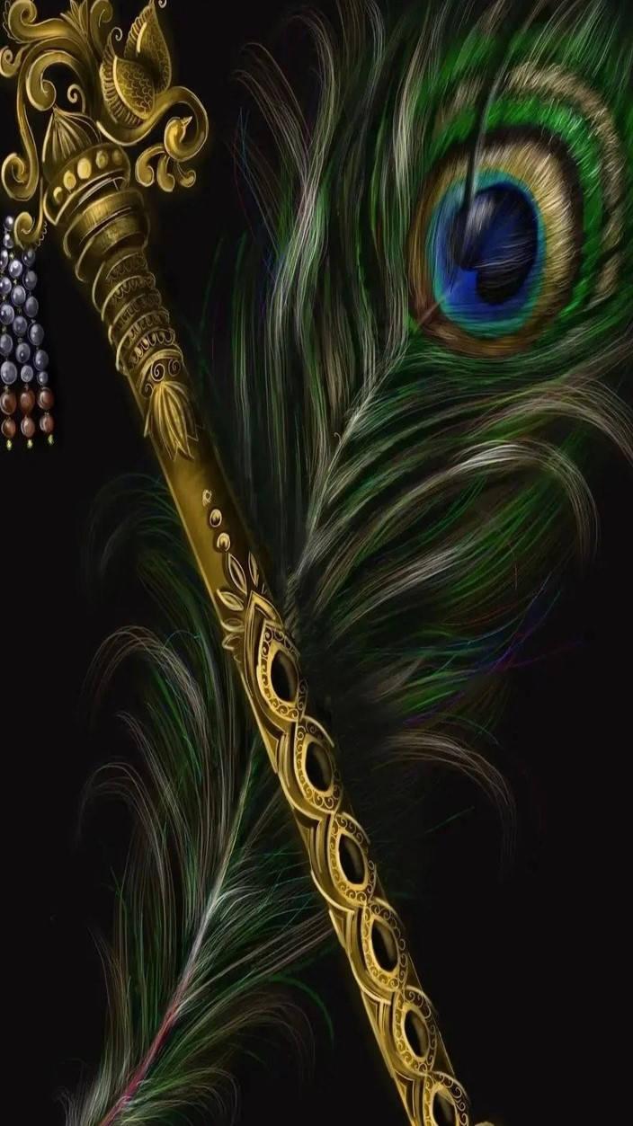 Krishna Iphone Bansuri And Peacock