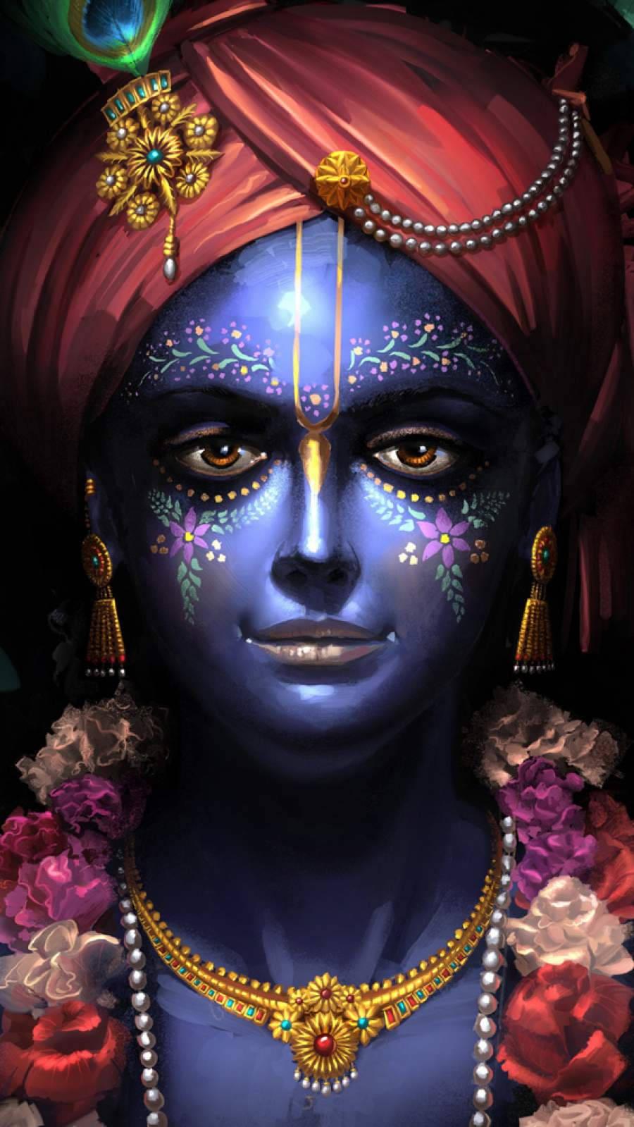 Krishna Iphone Floral Make-Up Portrait