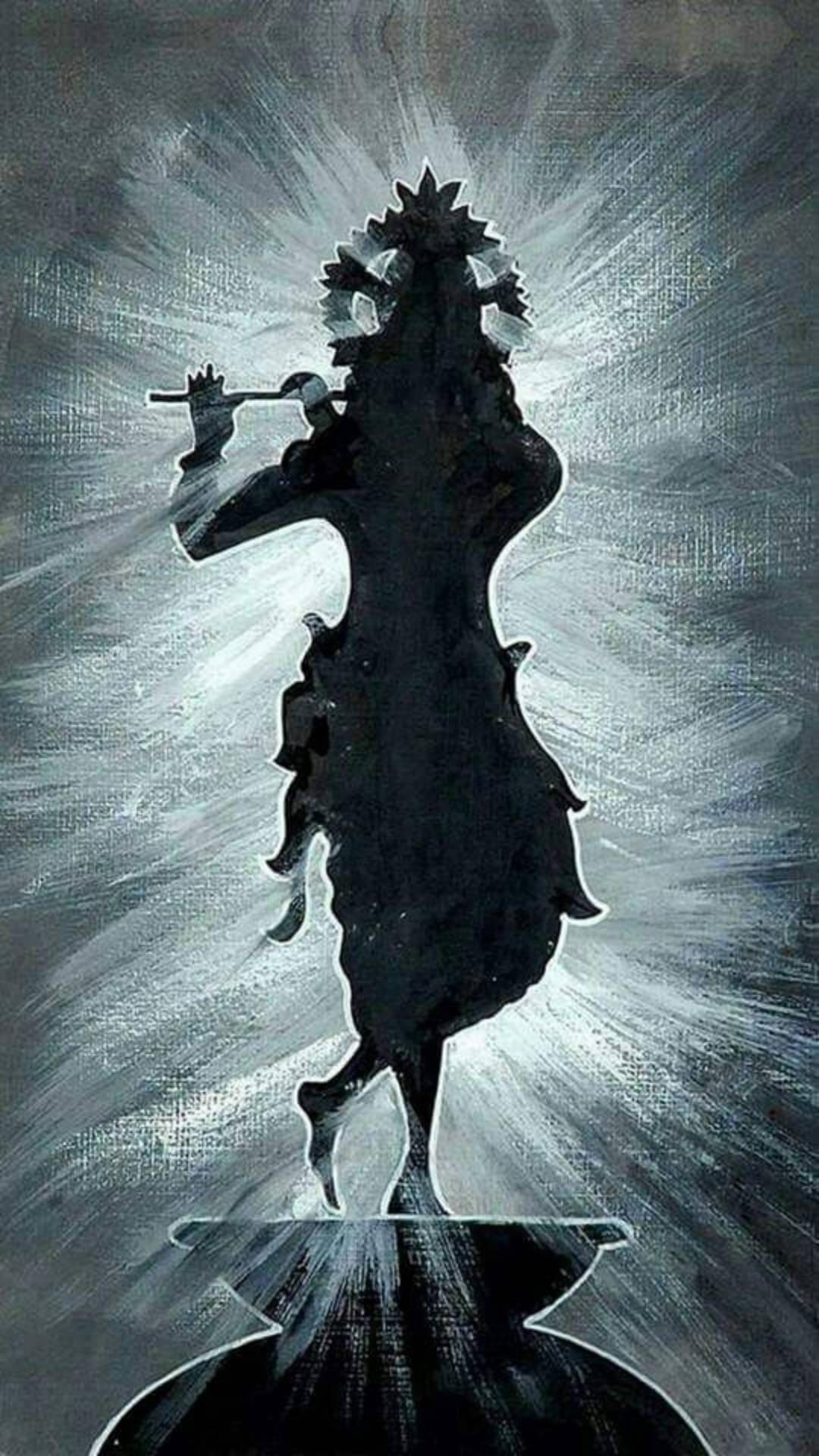 Krishna Iphone Silhouette White Rays