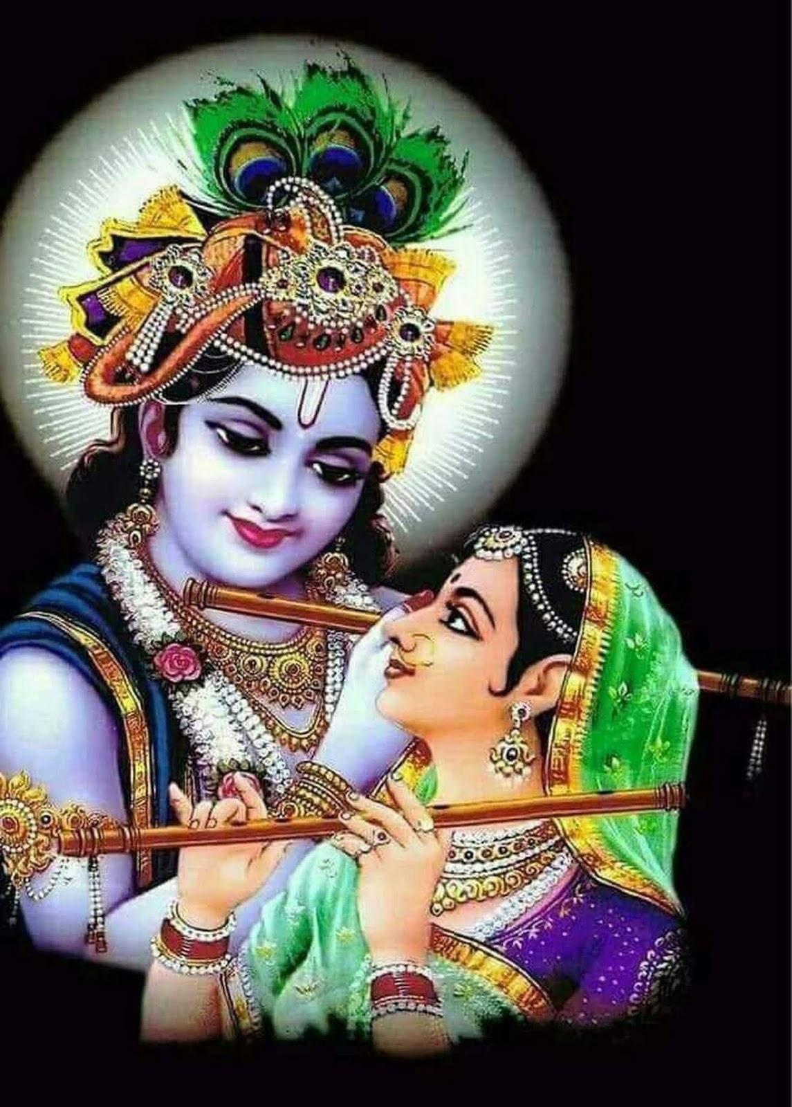 Krishna Phone With Halo And Radha — 1145x1600 wallpaper