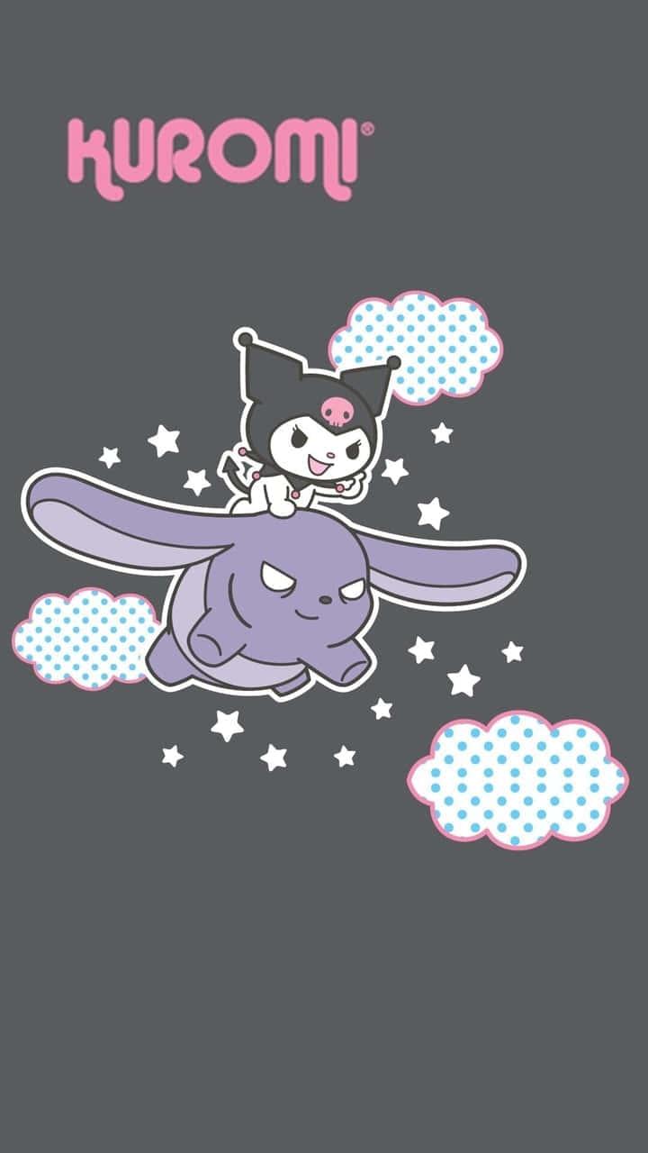 Kuromi iPhone Flying On Elephant — 720x1280 wallpaper