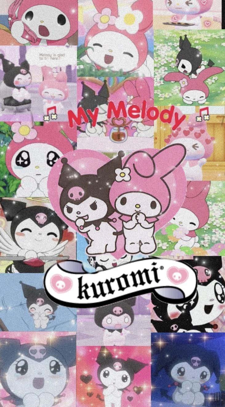 Kuromi iPhone My Melody Collage — 731x1321 wallpaper