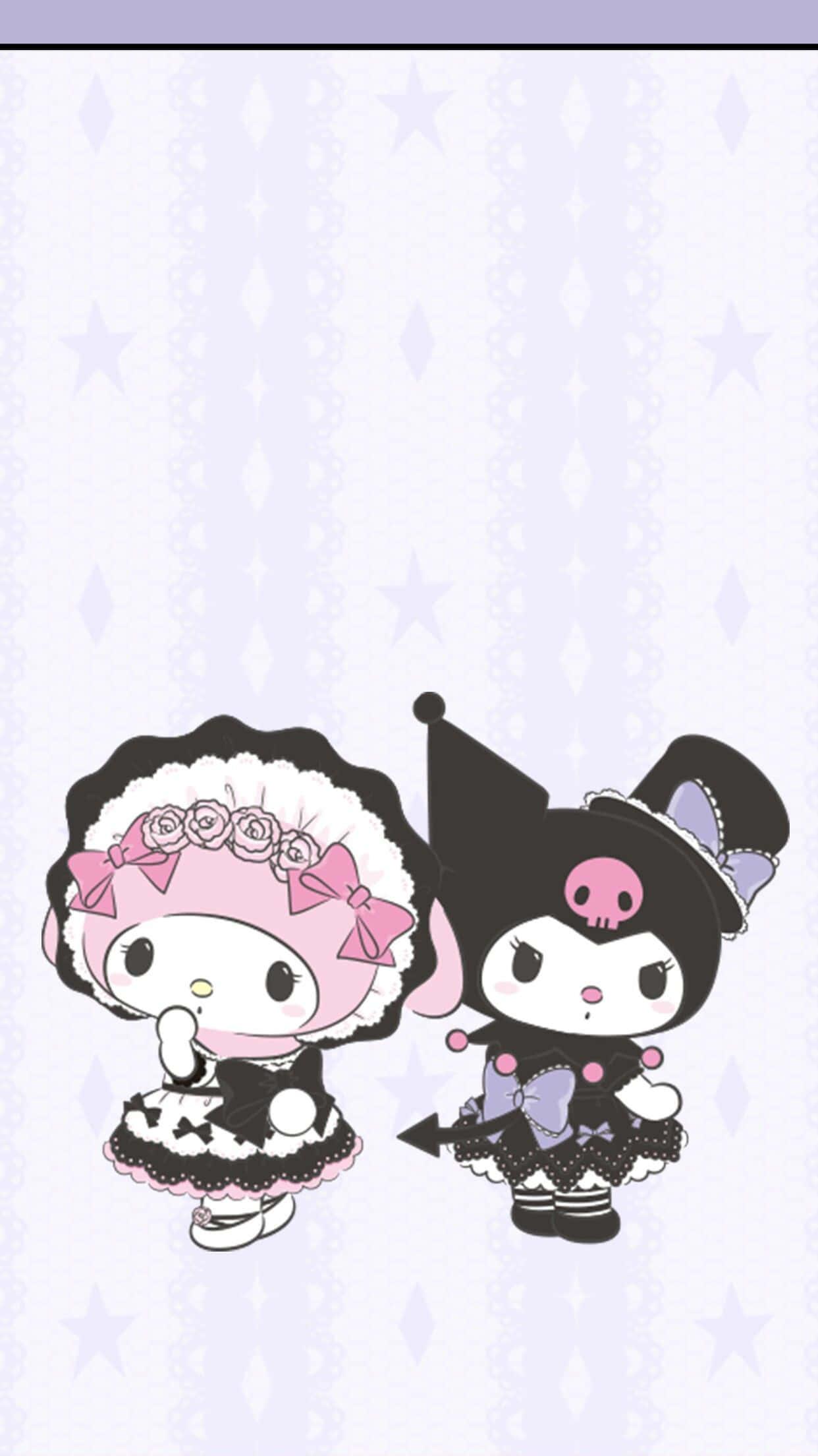 Kuromi iPhone My Melody Maid Outfit — 1242x2208 wallpaper