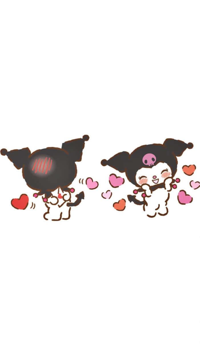 Kuromi looks so cute and happy with her chocolate ice cream cone!