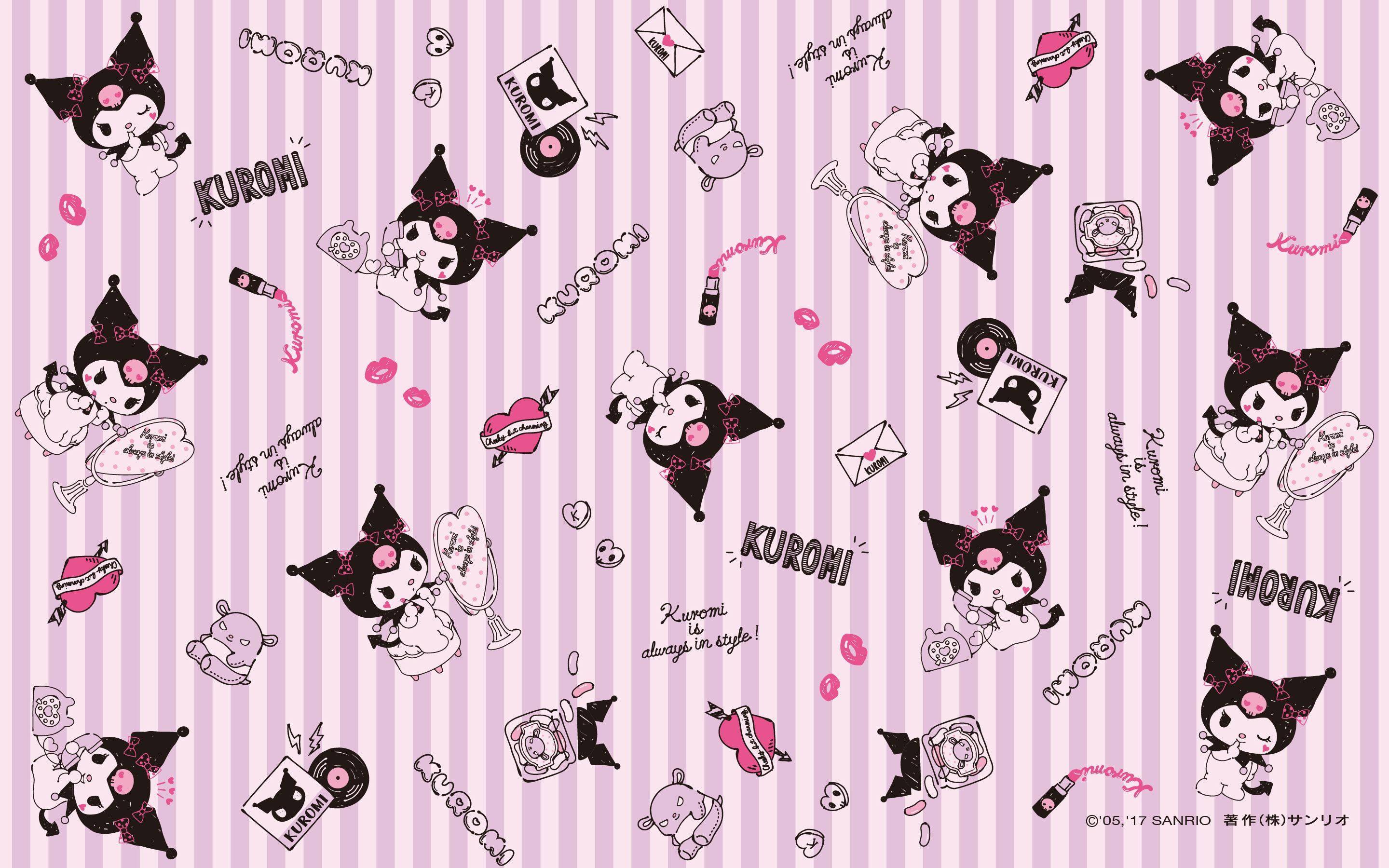 Kuromi Pattern In Lavender