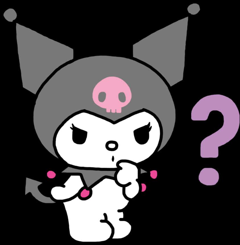 Kuromi Questioning Pose — 844x861 wallpaper