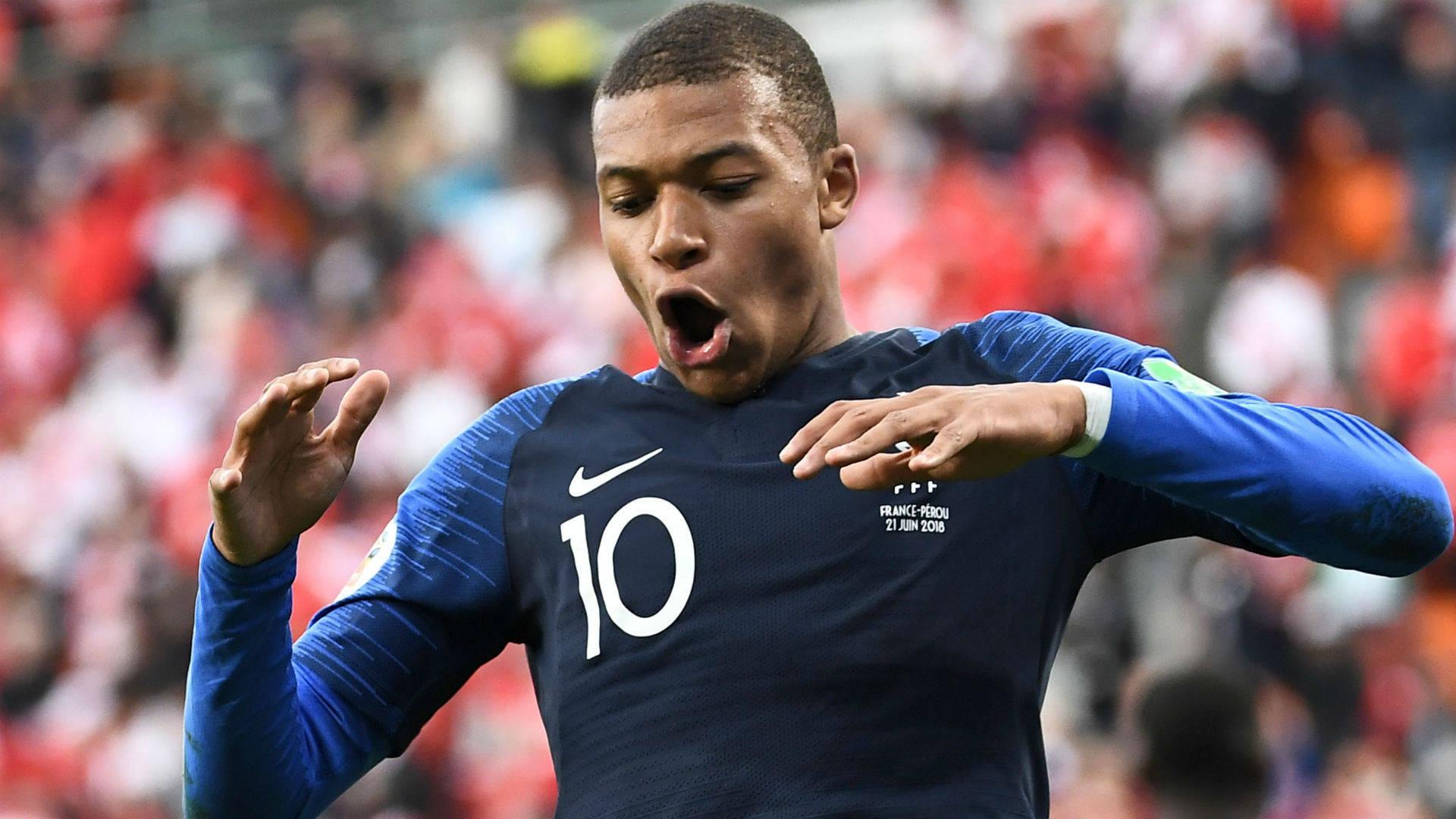 Kylian Mbappe Mouth Wide Open — 1920x1080 wallpaper