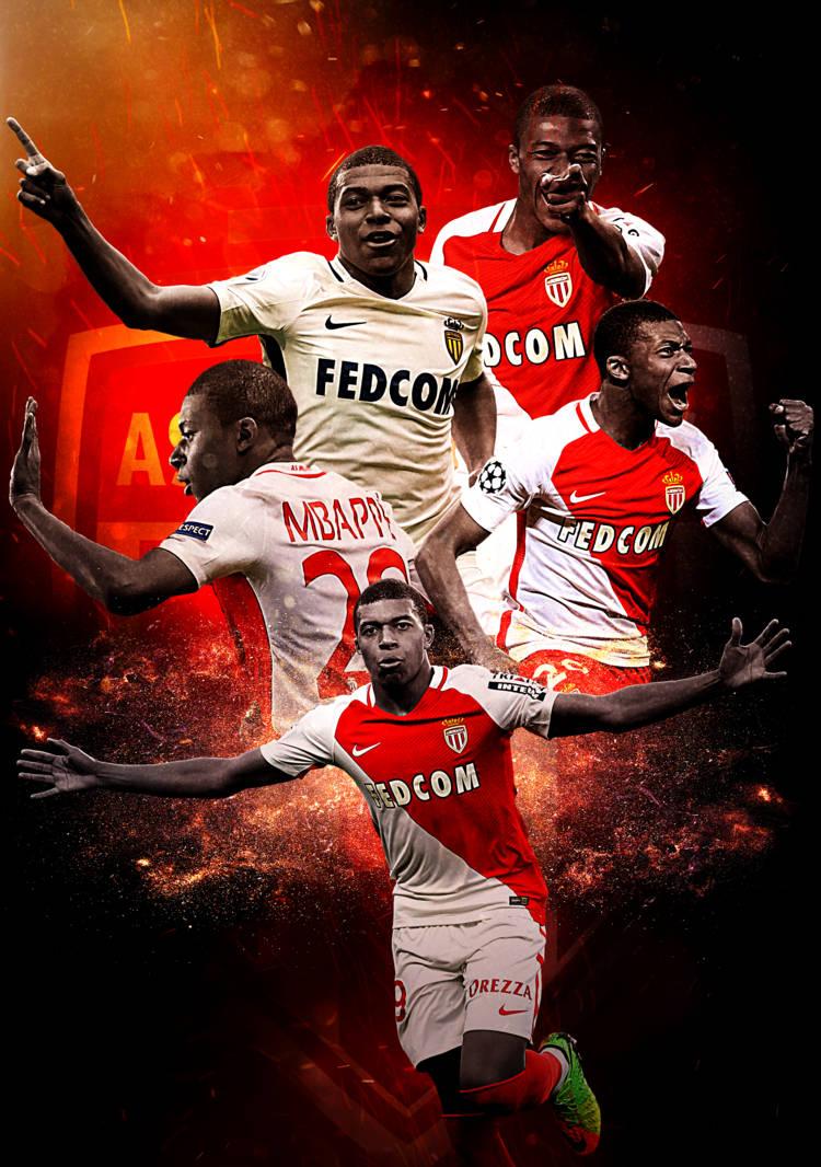 Kylian Mbappe Poses Red Theme — 750x1066 wallpaper