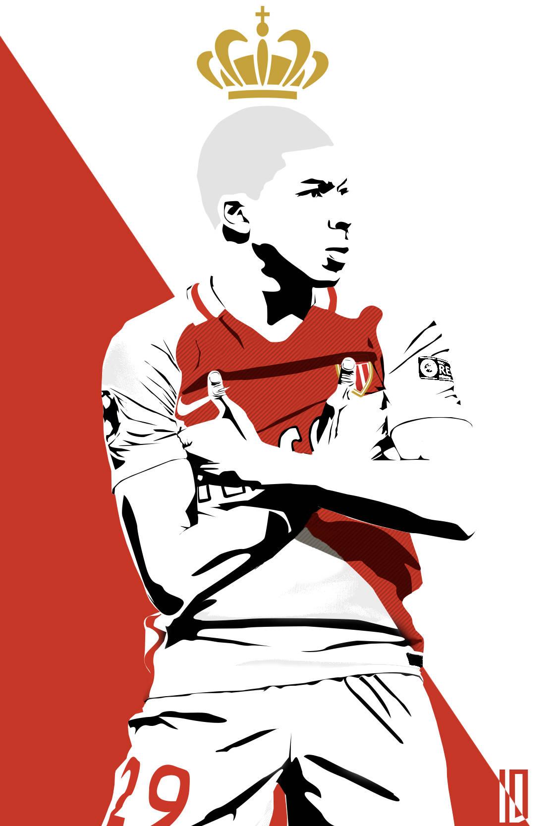 Kylian Mbappe Red And White Art — 1124x1667 wallpaper